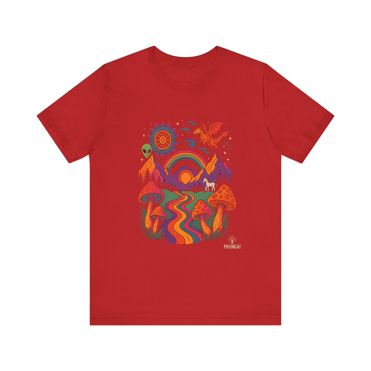 Bohemian Nature Tee - Colorful Landscape Art, Unisex T-Shirt, Gift for Nature Lovers, Casual Wear, Summer Festivals