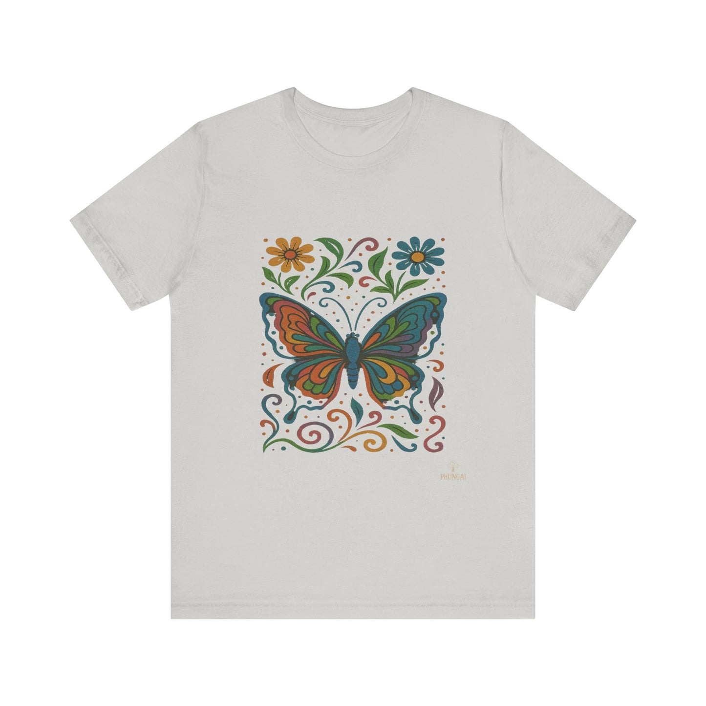 Butterfly Floral Unisex Tee: Vibrant Nature-Inspired T-Shirt for Nature Lovers, Gift for Birthdays, Mother's Day, Eco-Friendly Apparel