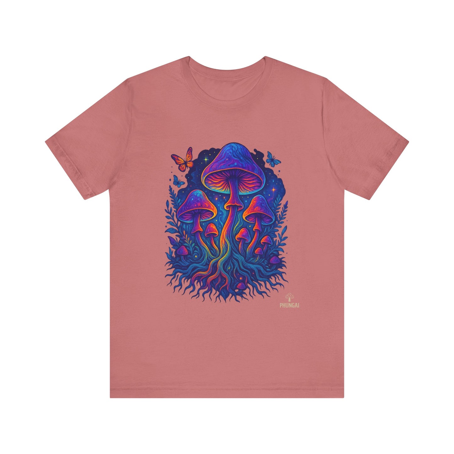 Mystical Mushroom Tee | Unisex Jersey Short Sleeve Shirt, Bohemian T-Shirt, Nature Lover Gift, Psychedelic Art Tee, Festival Apparel