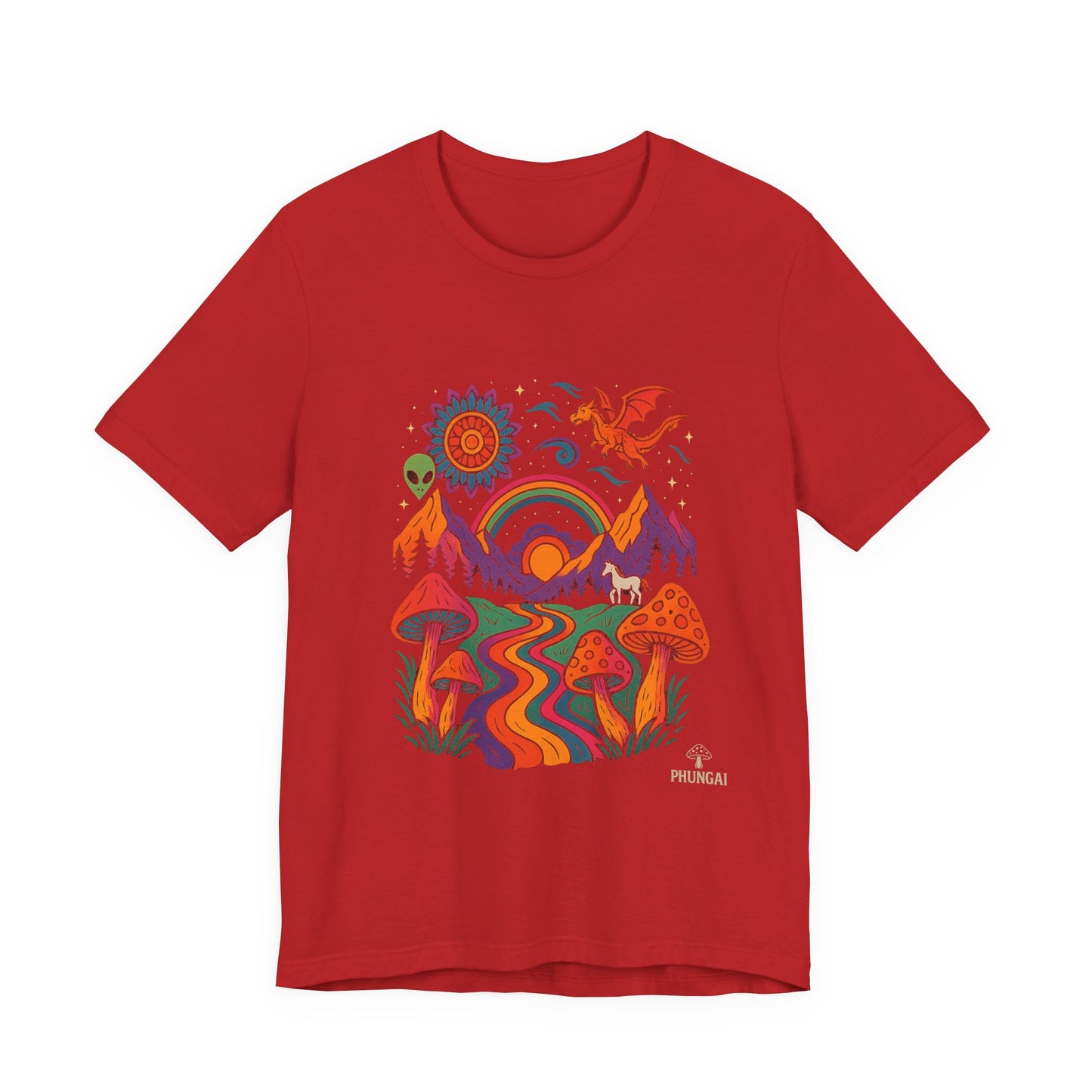 Bohemian Nature Tee - Colorful Landscape Art, Unisex T-Shirt, Gift for Nature Lovers, Casual Wear, Summer Festivals