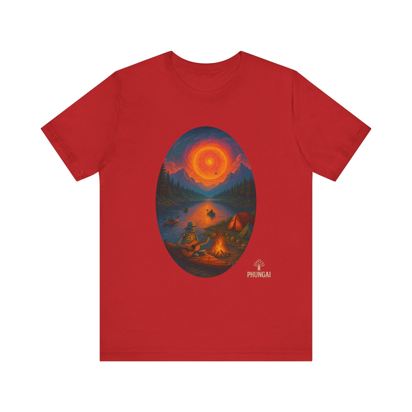 Sunset Adventure Unisex Jersey Tee | Camping Shirt, Outdoor Apparel, Nature Lover Gift, Festival Wear, Summer Top