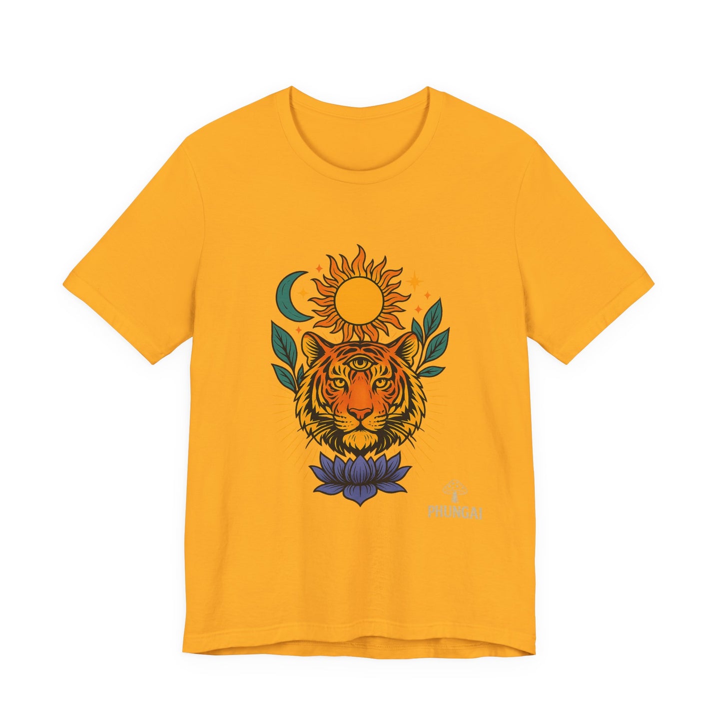 Tiger Sun & Moon Tee, Unisex Graphic Shirt, Zodiac Tee, Nature Lover Gift, Festival Apparel, Boho Style T-Shirt