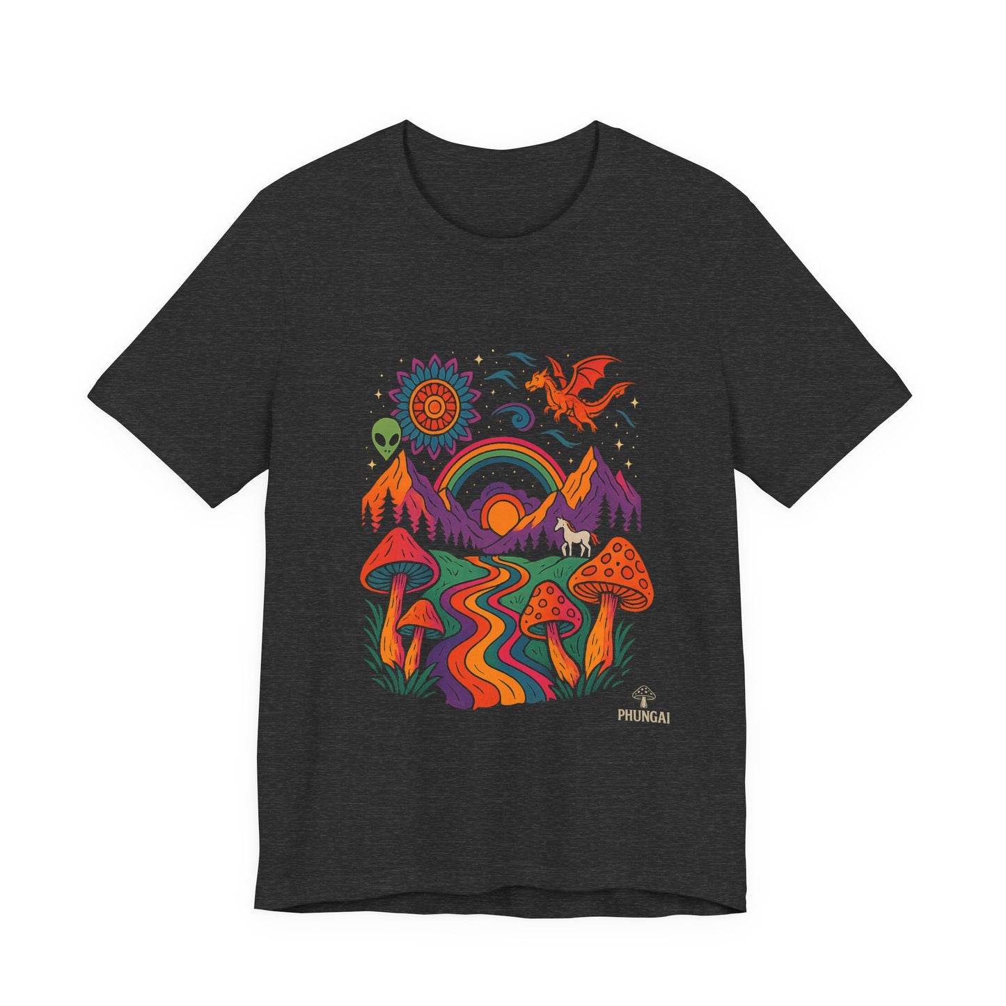 Bohemian Nature Tee - Colorful Landscape Art, Unisex T-Shirt, Gift for Nature Lovers, Casual Wear, Summer Festivals