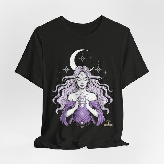 Mystic Violet Oracle Tee — Spiritual Meditation T-Shirt