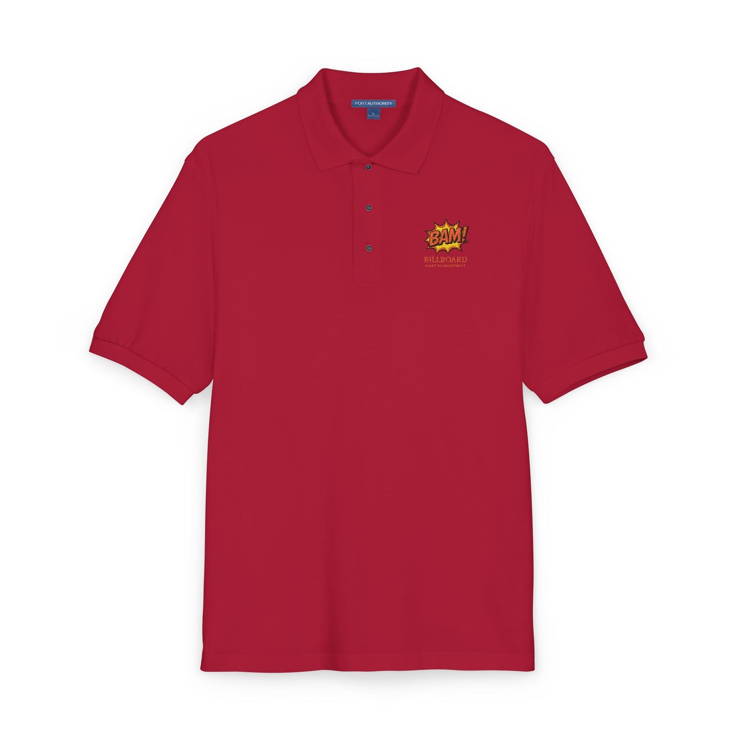 Embroidered Flame Logo Polo Shirt — Casual Black Golf Polo with "Live Fast" Accent