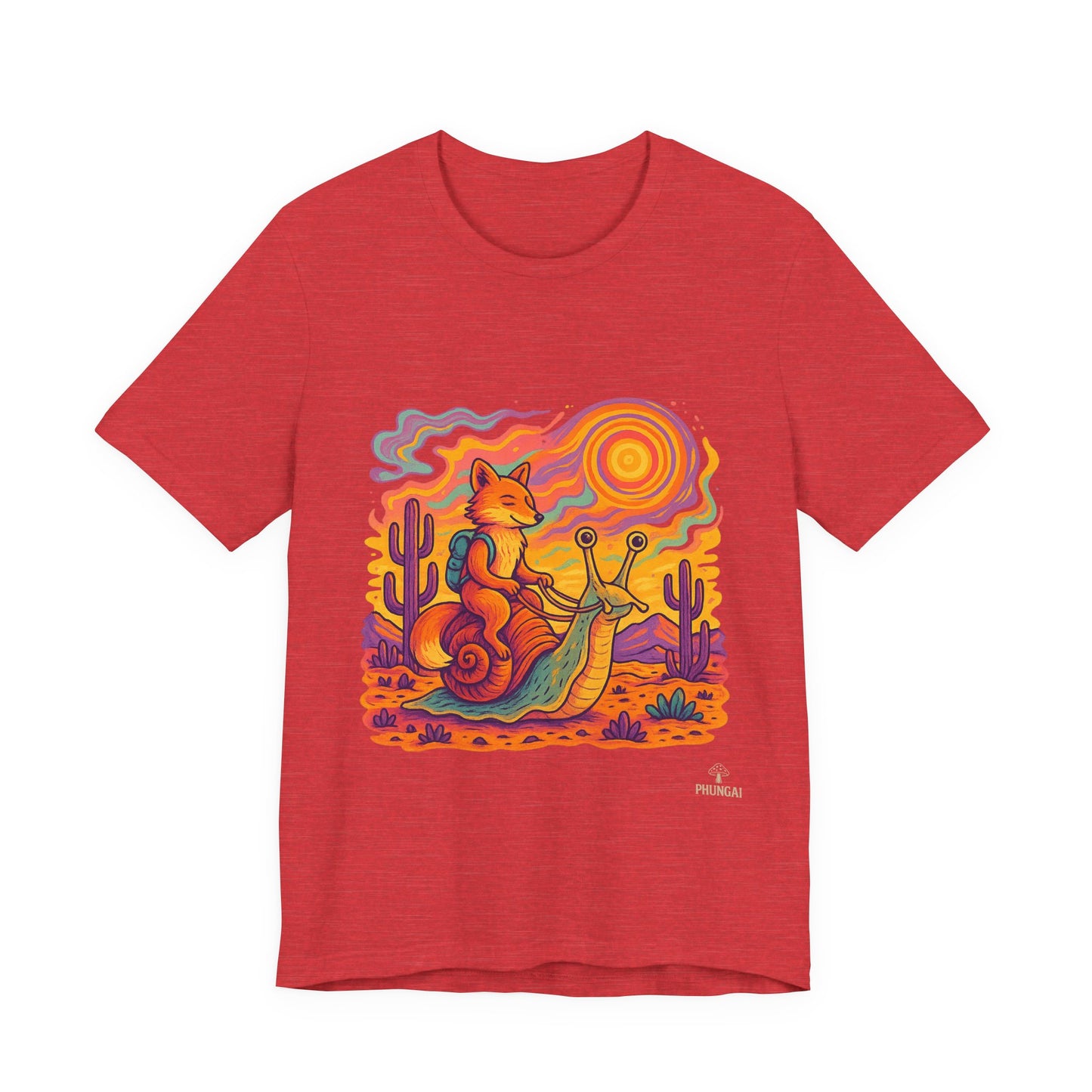 Colorful Retro Snail Tee, Fun Cat Shirt, Unisex Summer T-Shirt, Quirky Gift for Animal Lovers, Boho Style Top, Ideal for Festivals