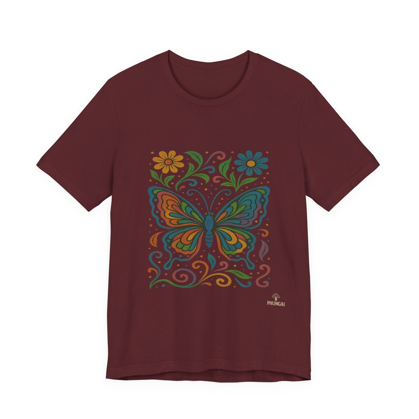 Butterfly Floral Unisex Tee: Vibrant Nature-Inspired T-Shirt for Nature Lovers, Gift for Birthdays, Mother's Day, Eco-Friendly Apparel