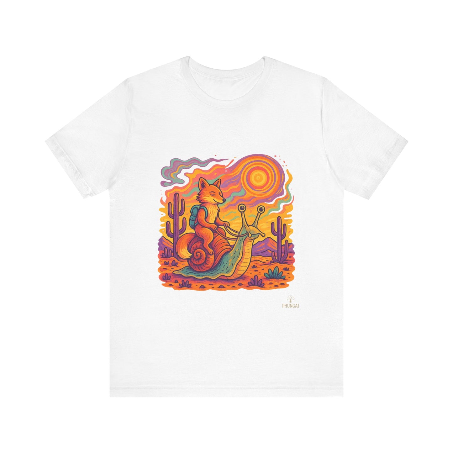 Colorful Retro Snail Tee, Fun Cat Shirt, Unisex Summer T-Shirt, Quirky Gift for Animal Lovers, Boho Style Top, Ideal for Festivals