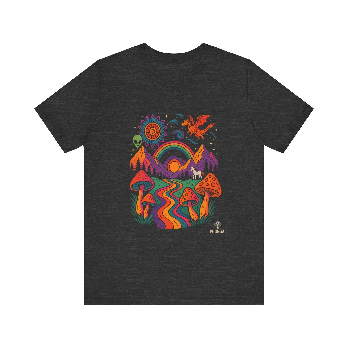 Bohemian Nature Tee - Colorful Landscape Art, Unisex T-Shirt, Gift for Nature Lovers, Casual Wear, Summer Festivals