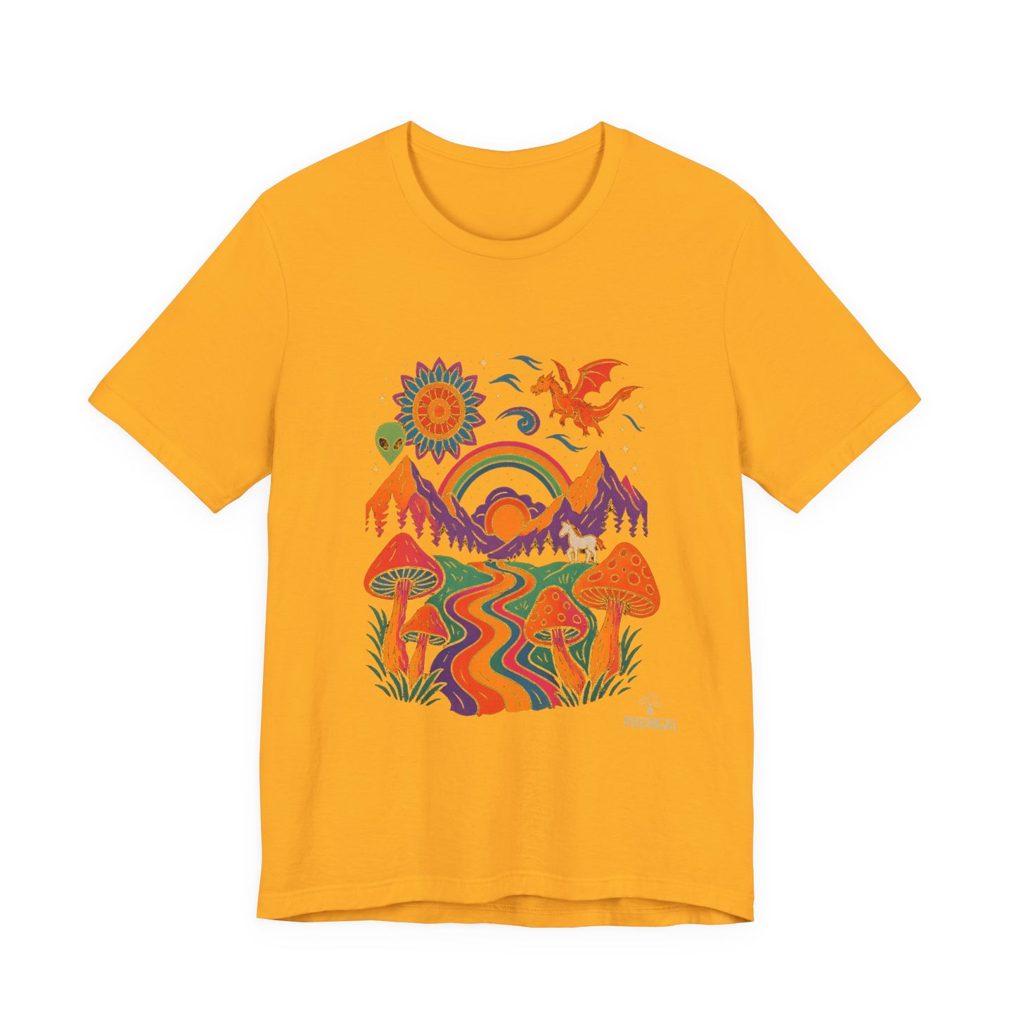 Bohemian Nature Tee - Colorful Landscape Art, Unisex T-Shirt, Gift for Nature Lovers, Casual Wear, Summer Festivals