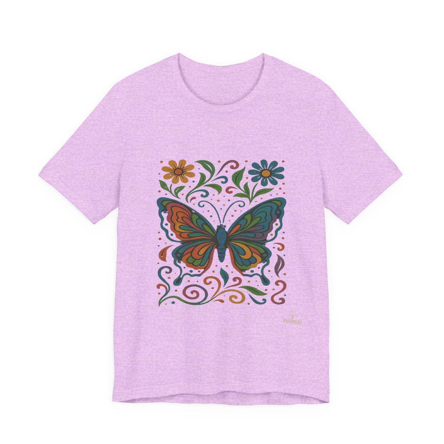 Butterfly Floral Unisex Tee: Vibrant Nature-Inspired T-Shirt for Nature Lovers, Gift for Birthdays, Mother's Day, Eco-Friendly Apparel