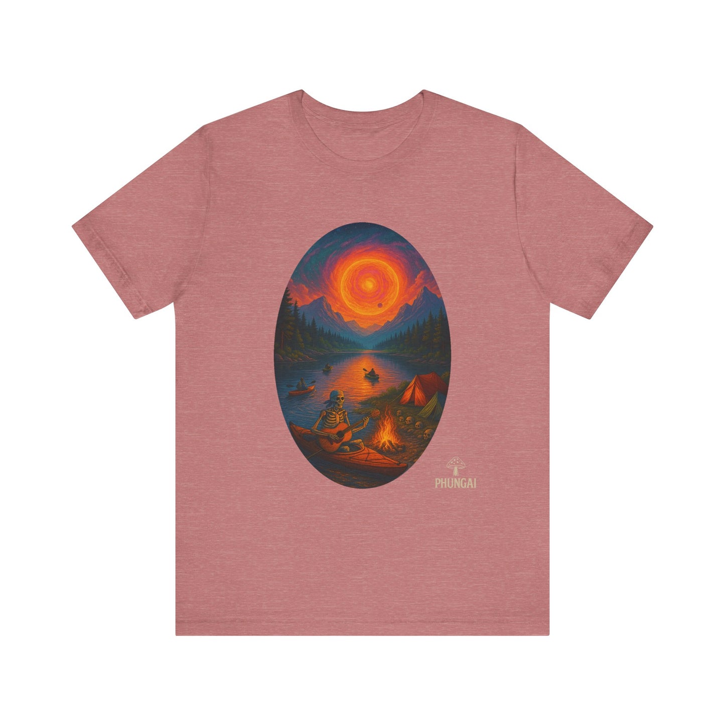 Sunset Adventure Unisex Jersey Tee | Camping Shirt, Outdoor Apparel, Nature Lover Gift, Festival Wear, Summer Top
