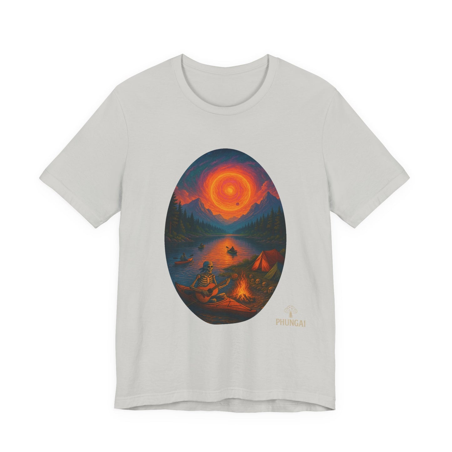 Sunset Adventure Unisex Jersey Tee | Camping Shirt, Outdoor Apparel, Nature Lover Gift, Festival Wear, Summer Top