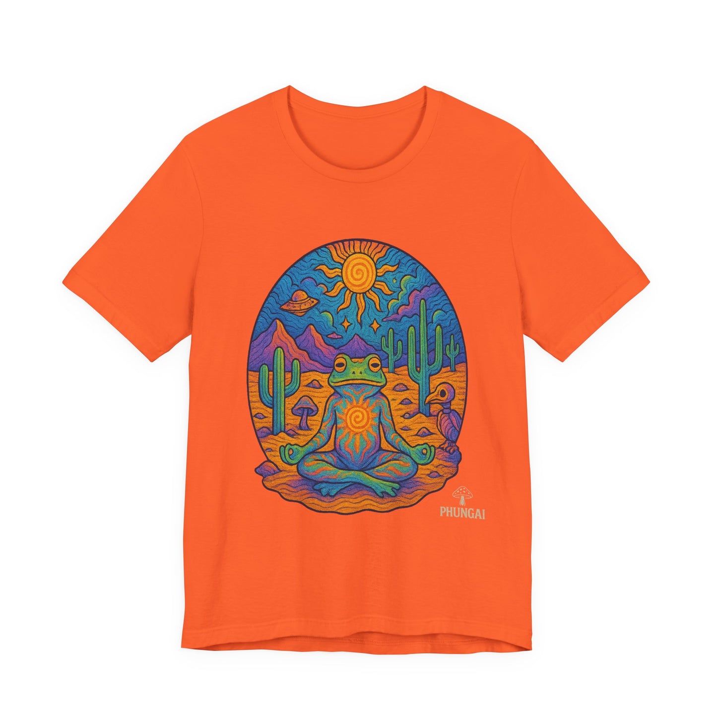 Meditative Frog Tee: Zen Vibes for Nature Lovers, Casual Wear, Gift for Yoga Enthusiasts, Festival Outfit, Eco-Friendly Fashion