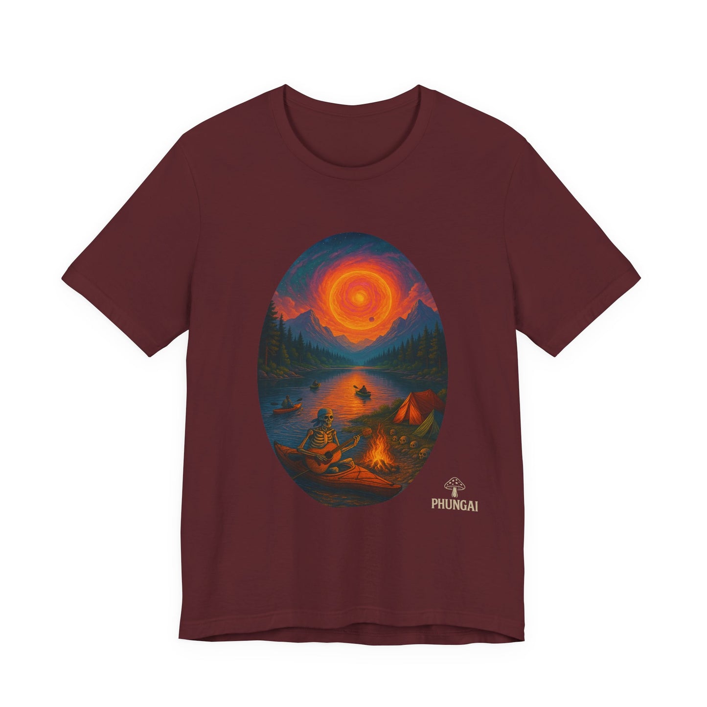 Sunset Adventure Unisex Jersey Tee | Camping Shirt, Outdoor Apparel, Nature Lover Gift, Festival Wear, Summer Top