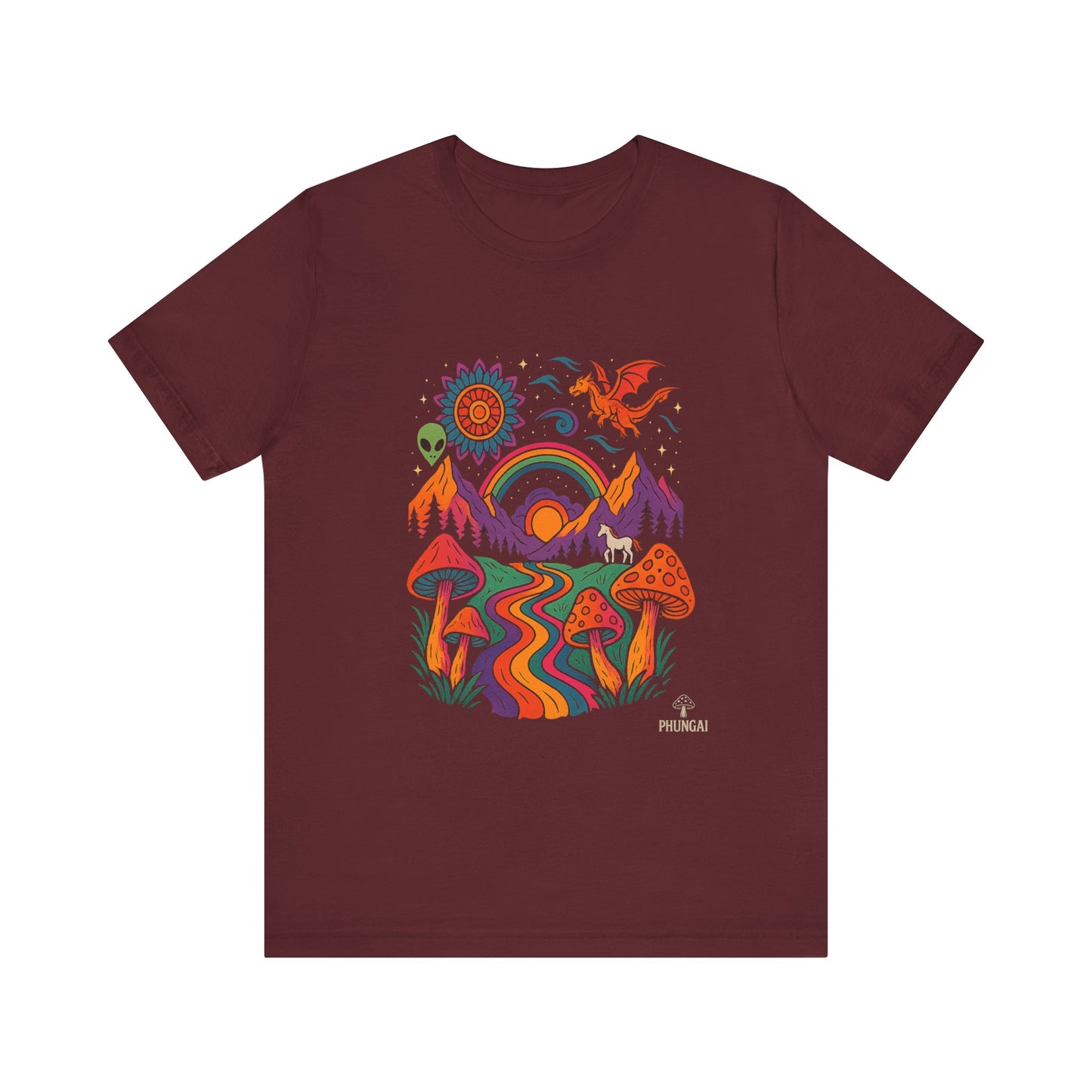 Bohemian Nature Tee - Colorful Landscape Art, Unisex T-Shirt, Gift for Nature Lovers, Casual Wear, Summer Festivals