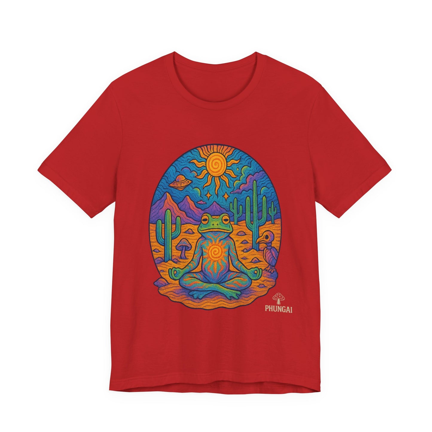 Meditative Frog Tee: Zen Vibes for Nature Lovers, Casual Wear, Gift for Yoga Enthusiasts, Festival Outfit, Eco-Friendly Fashion