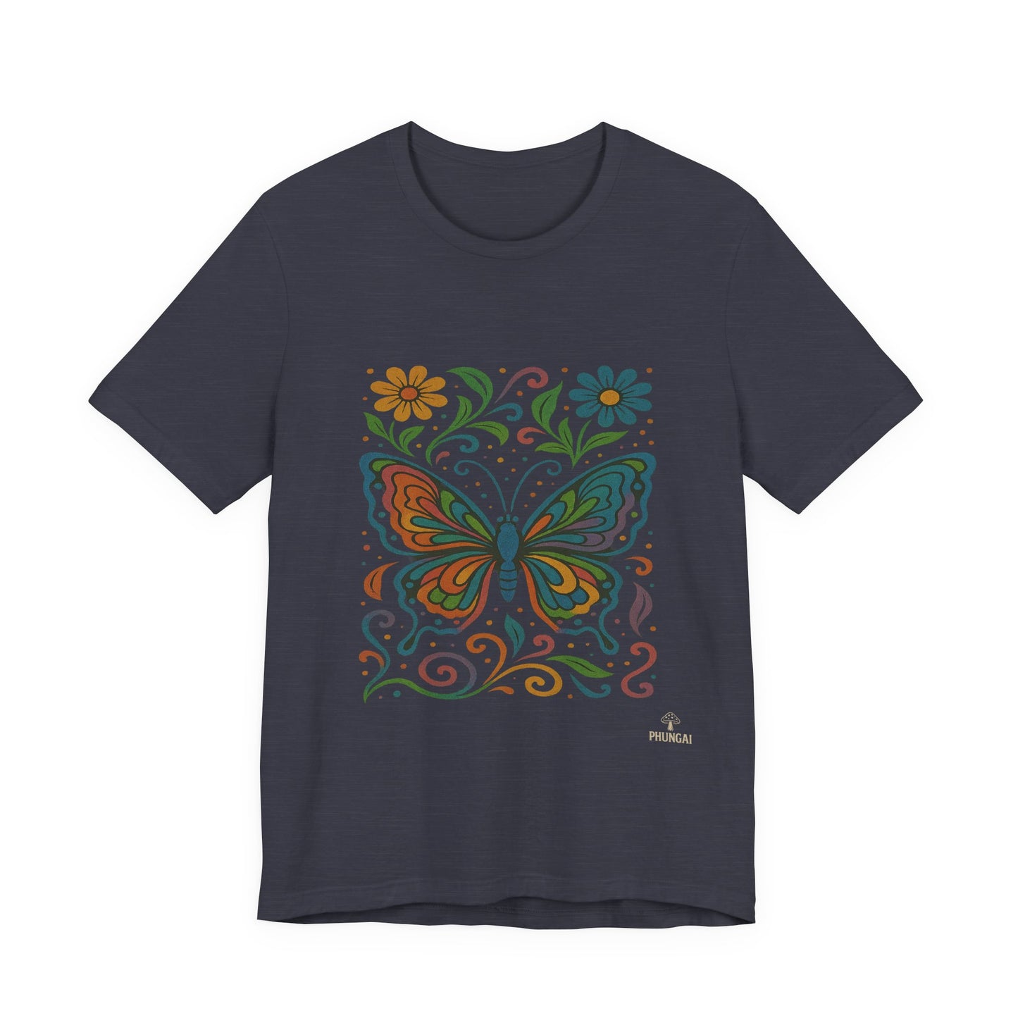 Butterfly Floral Unisex Tee: Vibrant Nature-Inspired T-Shirt for Nature Lovers, Gift for Birthdays, Mother's Day, Eco-Friendly Apparel