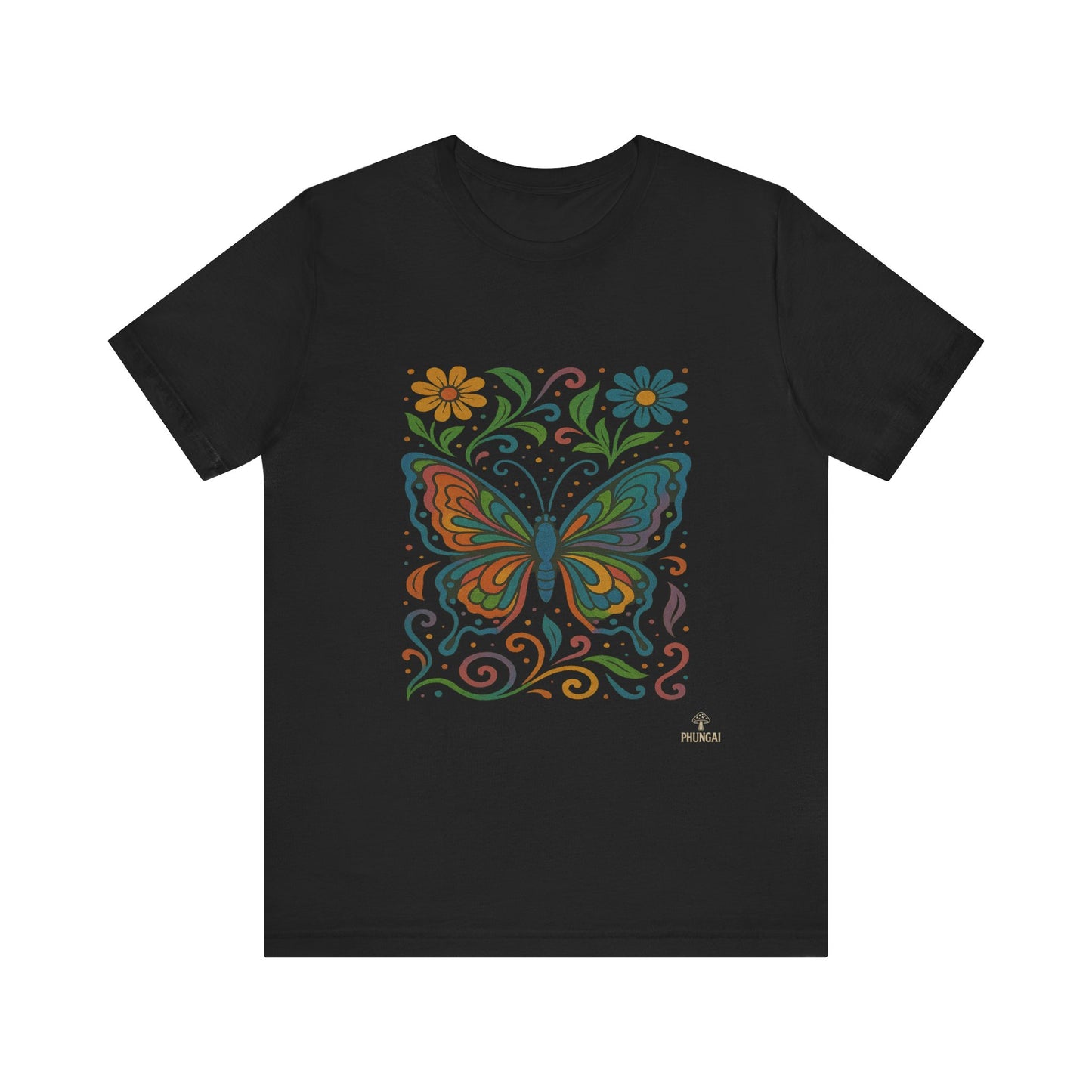 Butterfly Floral Unisex Tee: Vibrant Nature-Inspired T-Shirt for Nature Lovers, Gift for Birthdays, Mother's Day, Eco-Friendly Apparel