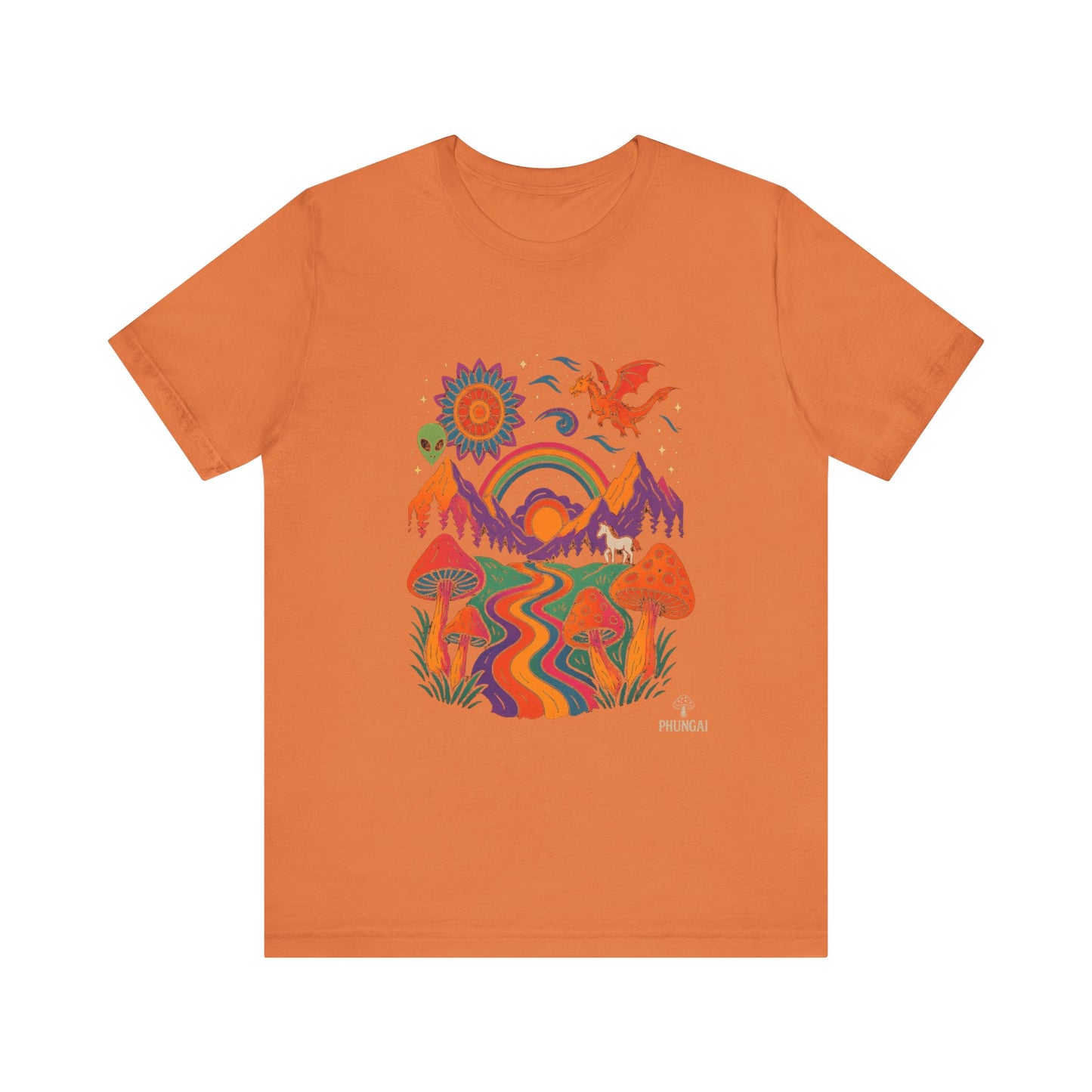 Bohemian Nature Tee - Colorful Landscape Art, Unisex T-Shirt, Gift for Nature Lovers, Casual Wear, Summer Festivals