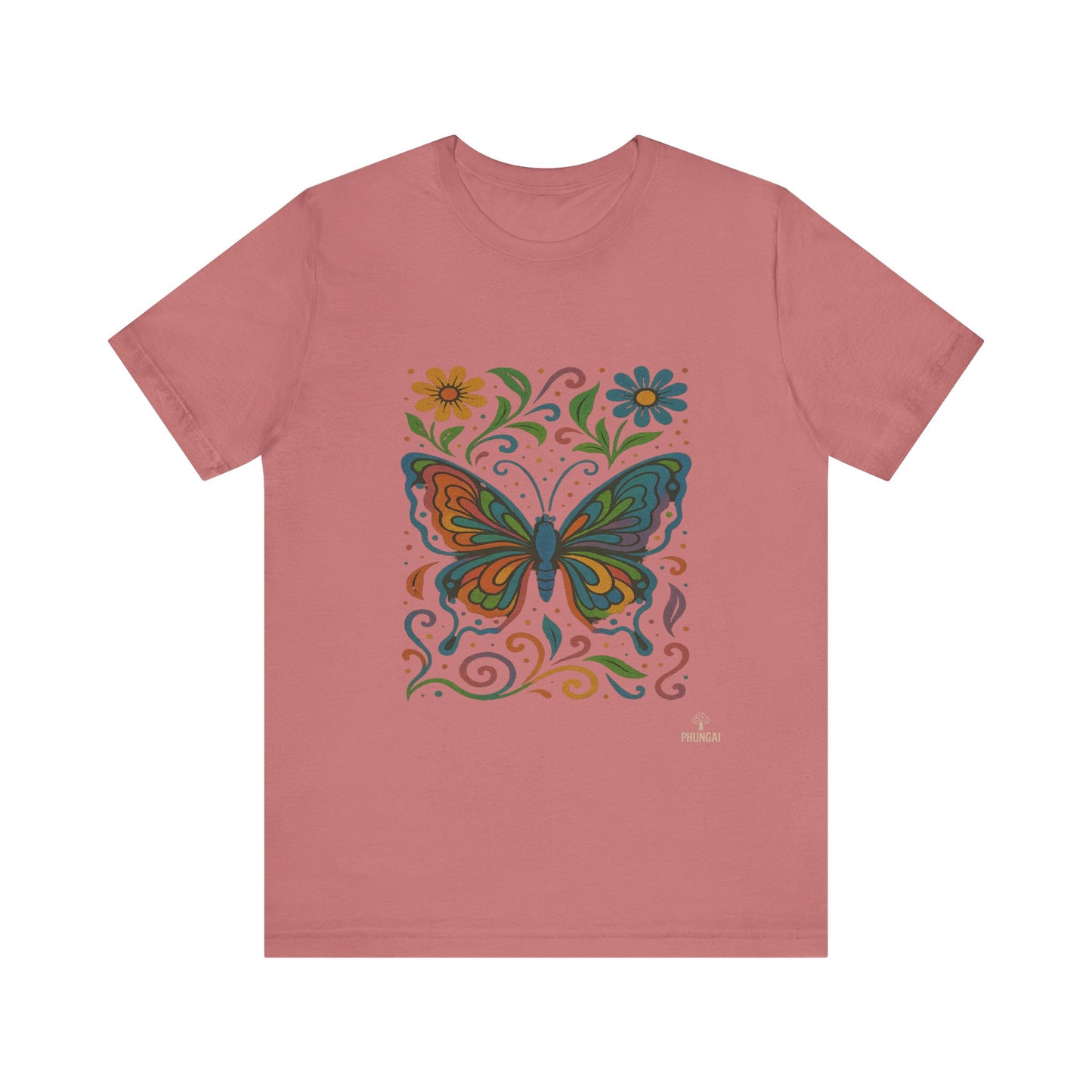 Butterfly Floral Unisex Tee: Vibrant Nature-Inspired T-Shirt for Nature Lovers, Gift for Birthdays, Mother's Day, Eco-Friendly Apparel