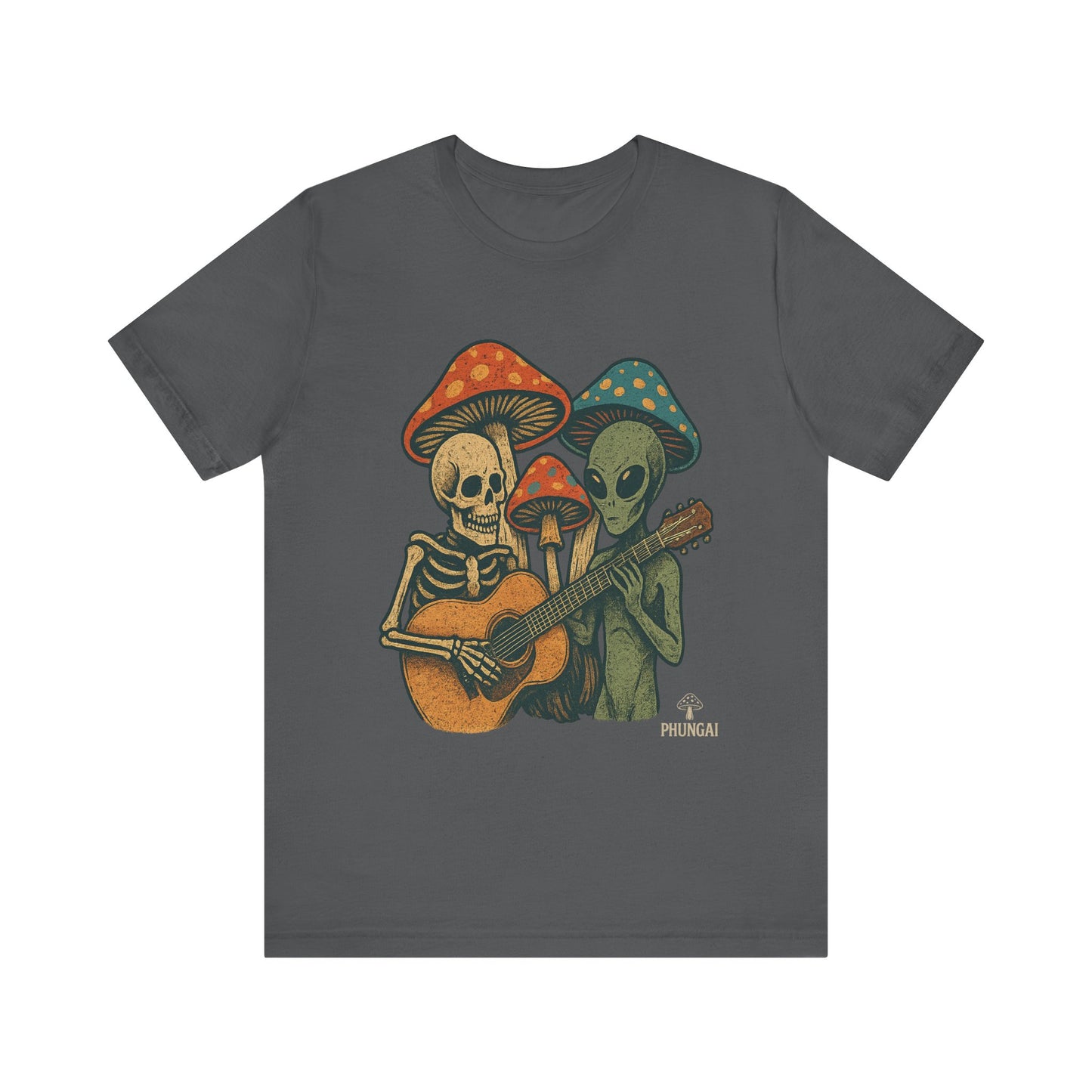Whimsical Halloween Tee, Unisex Jersey T-Shirt with Skeletons and Aliens, Perfect for Spooky Season, Costume Parties, Music Festivals, [...]