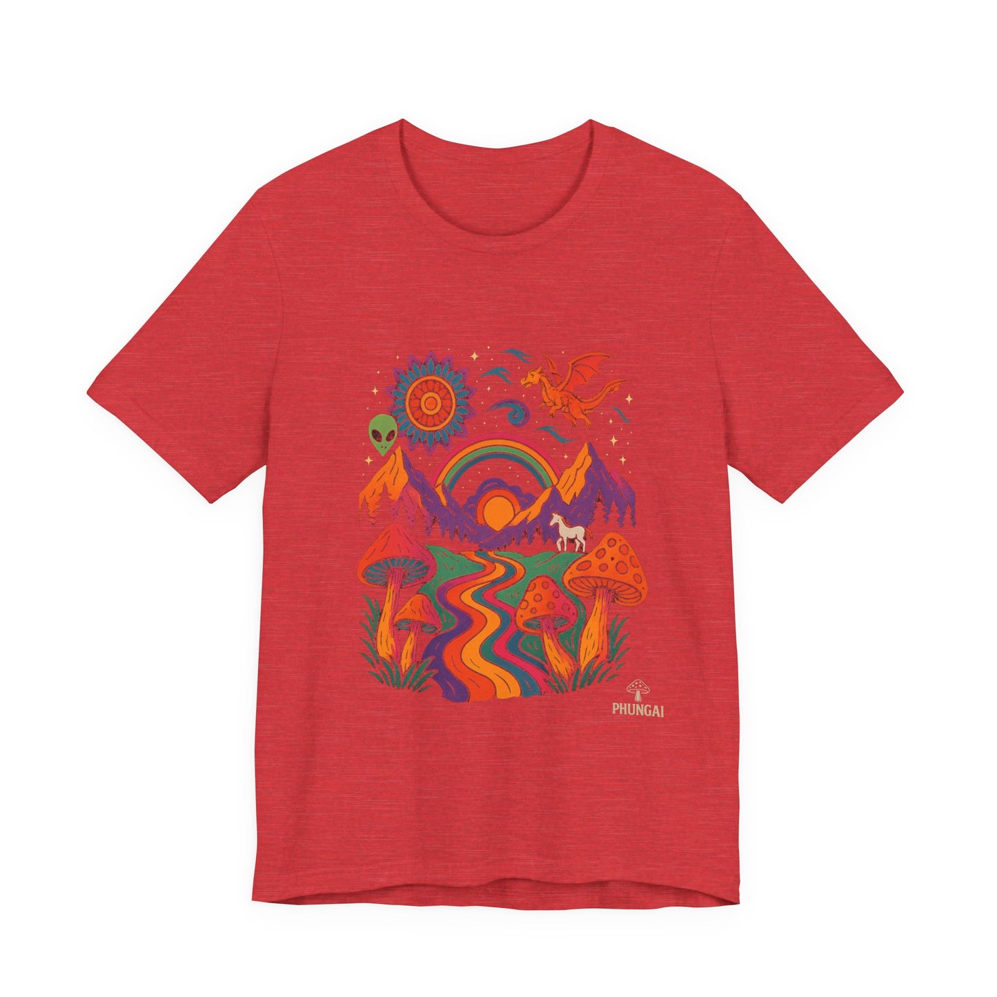 Bohemian Nature Tee - Colorful Landscape Art, Unisex T-Shirt, Gift for Nature Lovers, Casual Wear, Summer Festivals