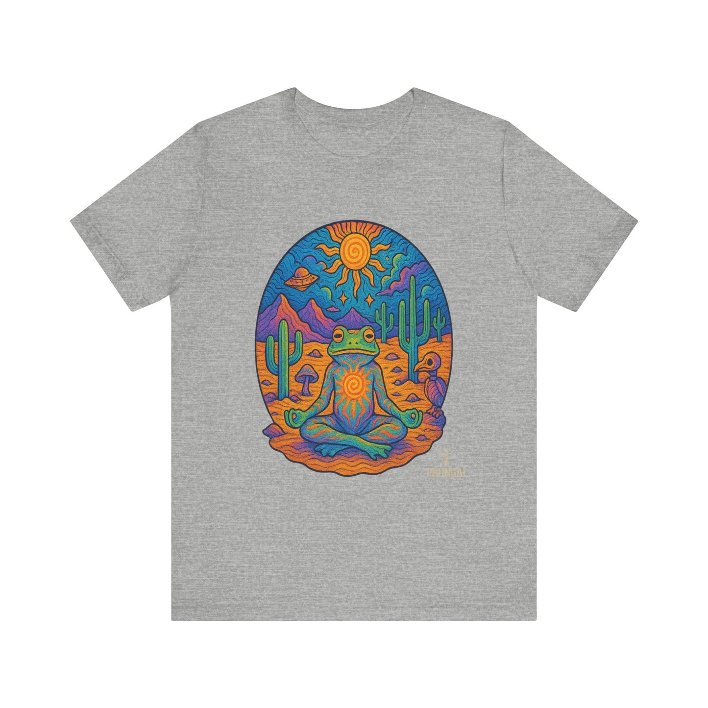 Meditative Frog Tee: Zen Vibes for Nature Lovers, Casual Wear, Gift for Yoga Enthusiasts, Festival Outfit, Eco-Friendly Fashion