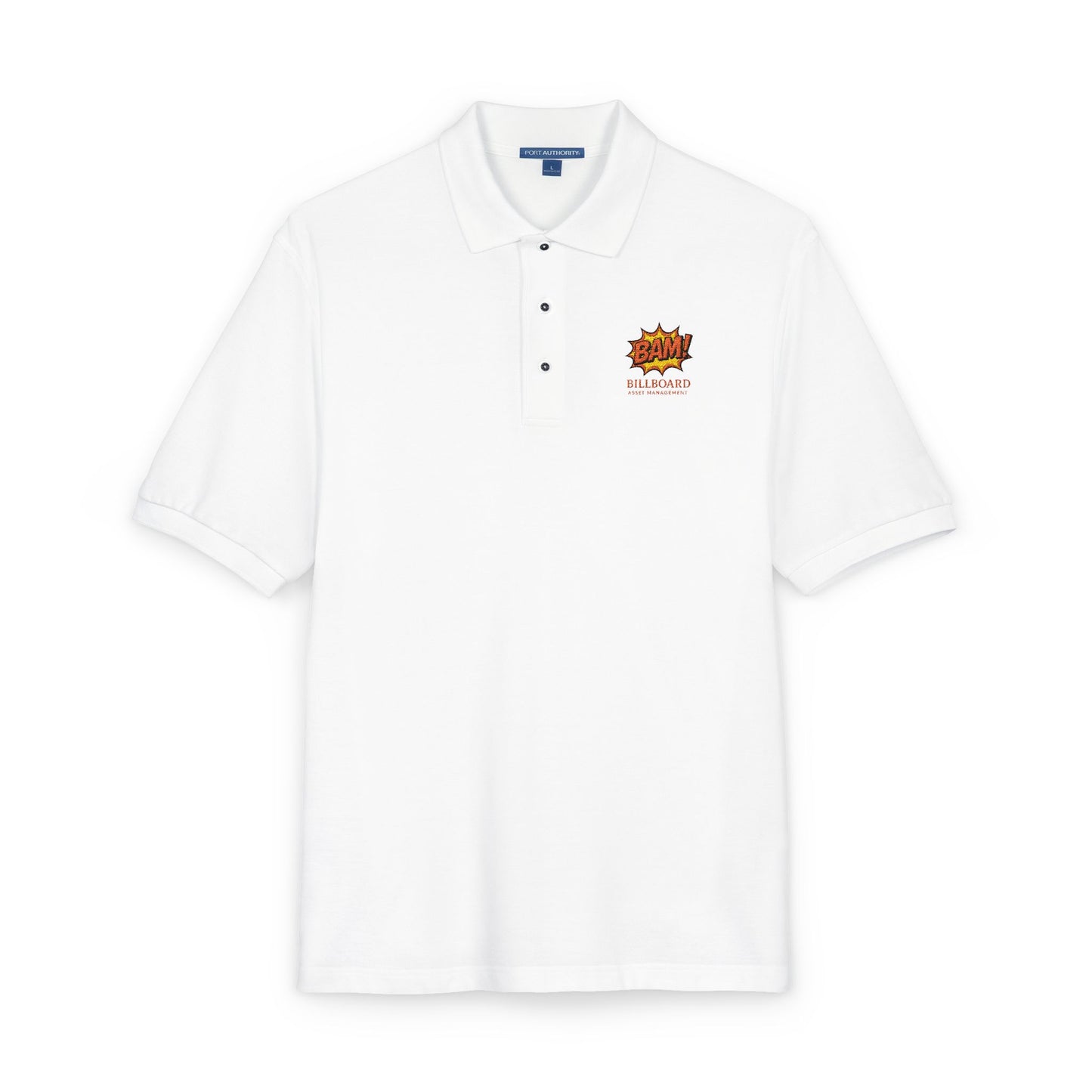 Embroidered Flame Logo Polo Shirt — Casual Black Golf Polo with "Live Fast" Accent