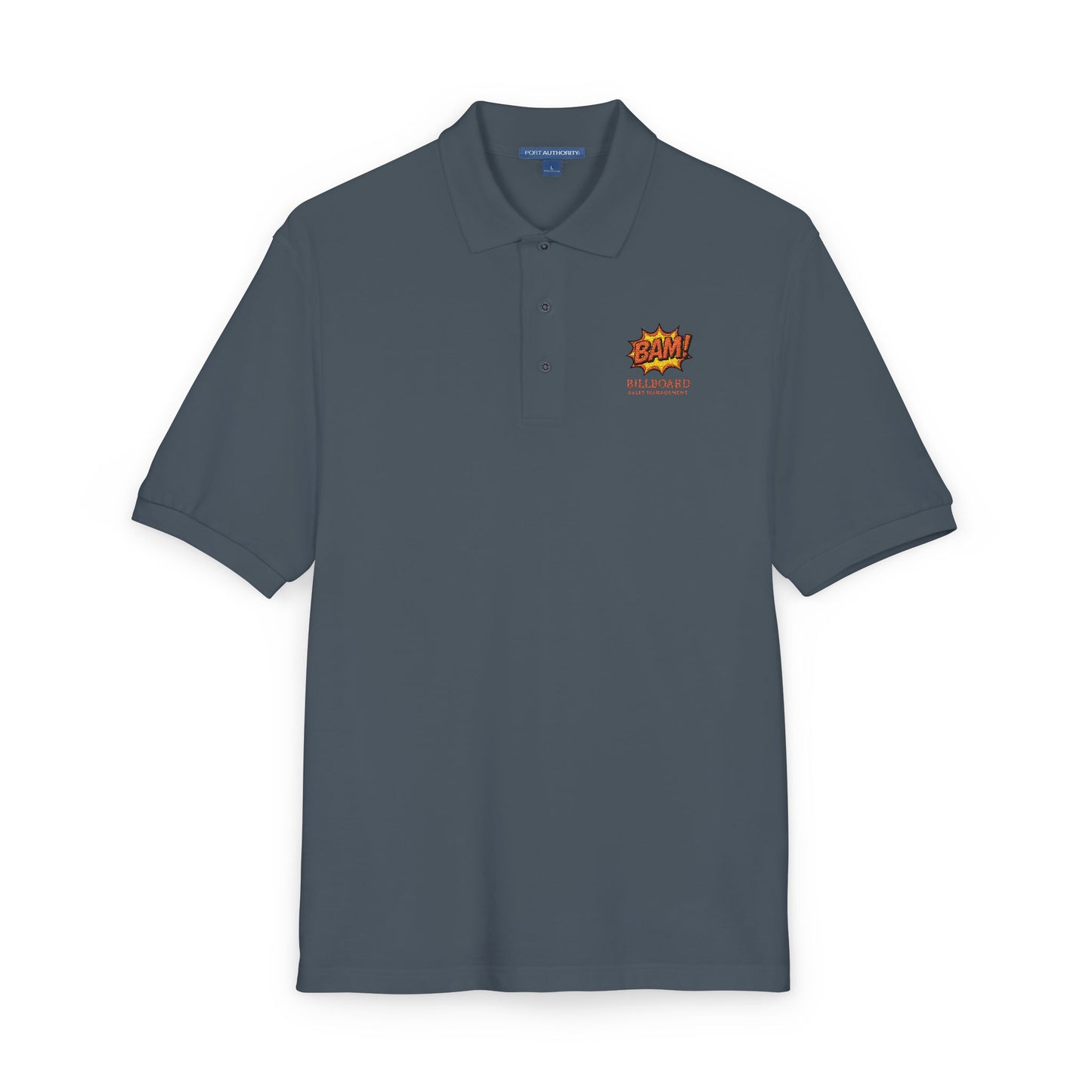 Embroidered Flame Logo Polo Shirt — Casual Black Golf Polo with "Live Fast" Accent