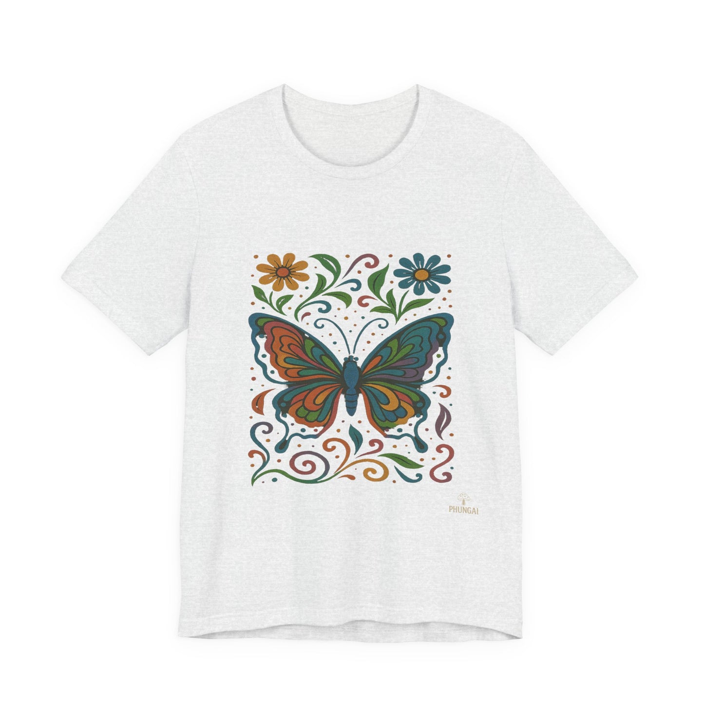 Butterfly Floral Unisex Tee: Vibrant Nature-Inspired T-Shirt for Nature Lovers, Gift for Birthdays, Mother's Day, Eco-Friendly Apparel