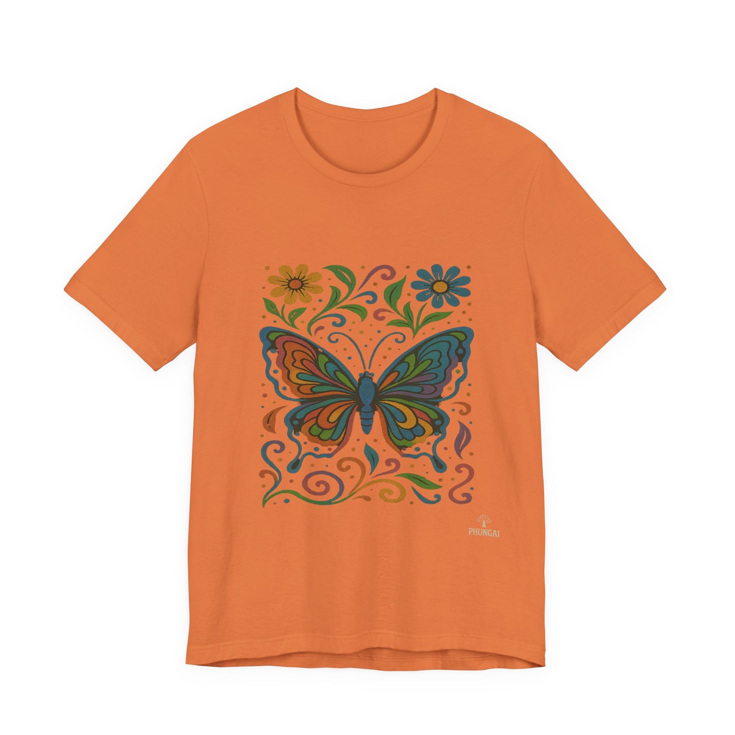 Butterfly Floral Unisex Tee: Vibrant Nature-Inspired T-Shirt for Nature Lovers, Gift for Birthdays, Mother's Day, Eco-Friendly Apparel
