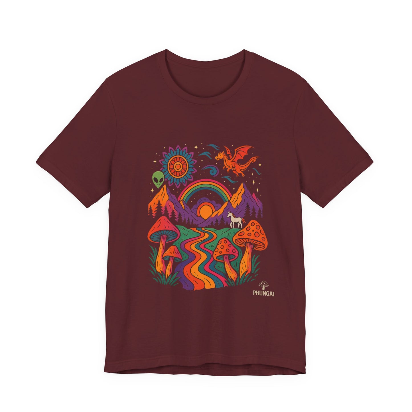 Bohemian Nature Tee - Colorful Landscape Art, Unisex T-Shirt, Gift for Nature Lovers, Casual Wear, Summer Festivals