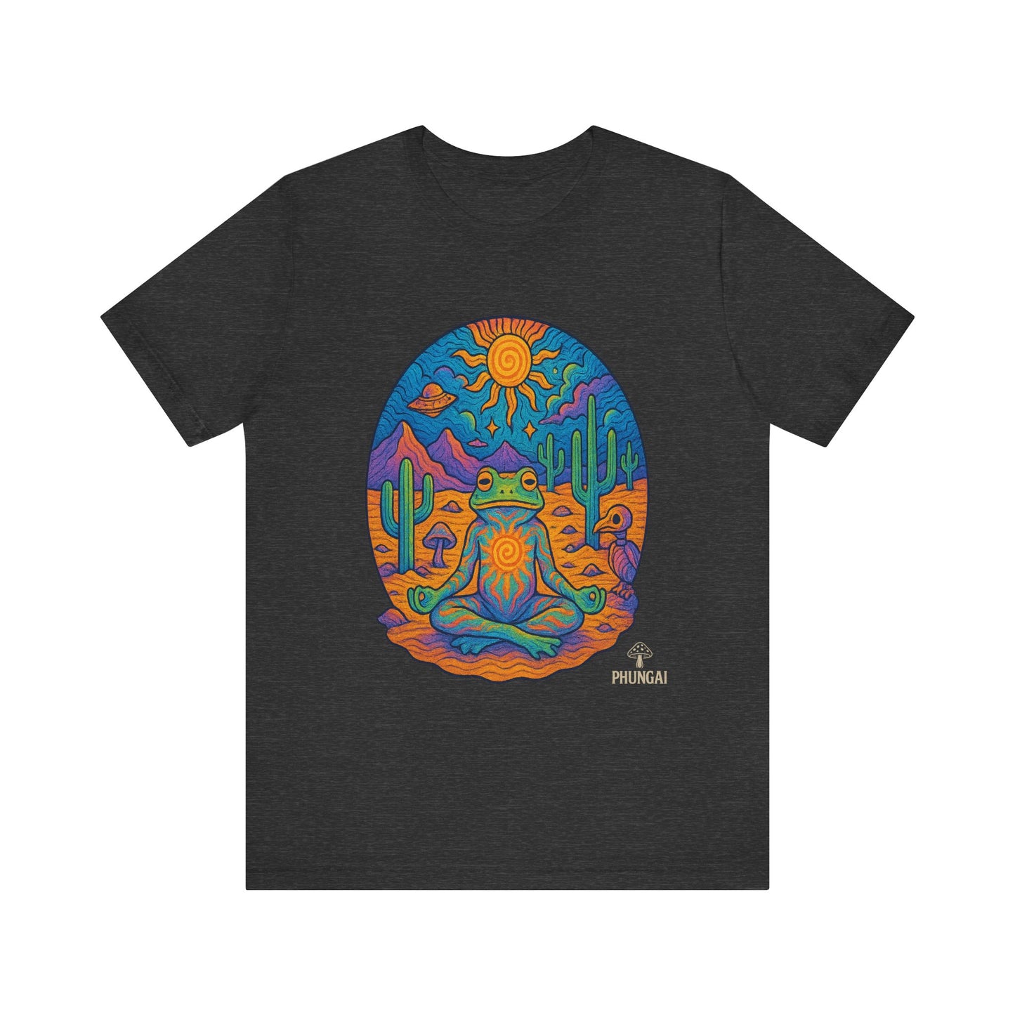 Meditative Frog Tee: Zen Vibes for Nature Lovers, Casual Wear, Gift for Yoga Enthusiasts, Festival Outfit, Eco-Friendly Fashion