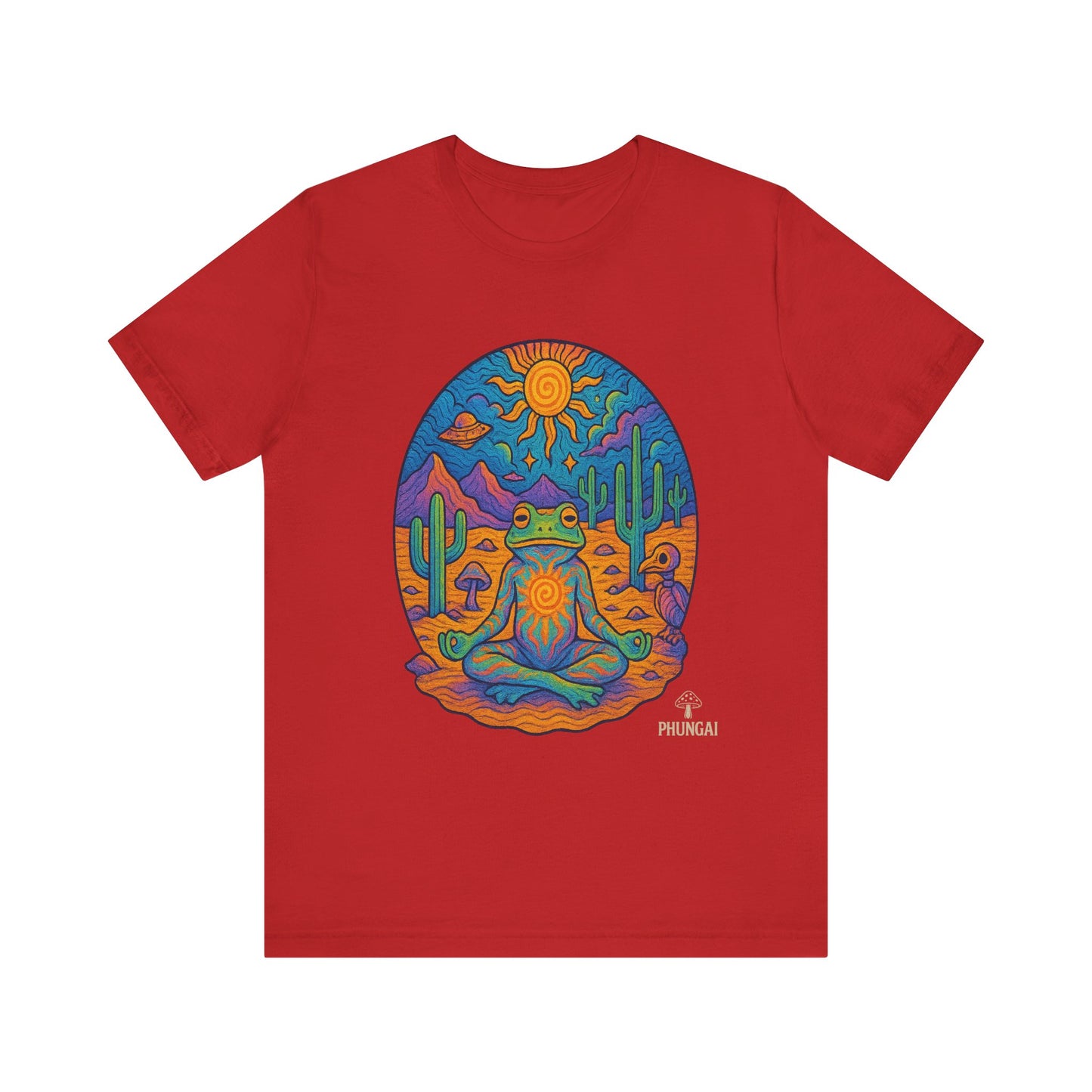Meditative Frog Tee: Zen Vibes for Nature Lovers, Casual Wear, Gift for Yoga Enthusiasts, Festival Outfit, Eco-Friendly Fashion