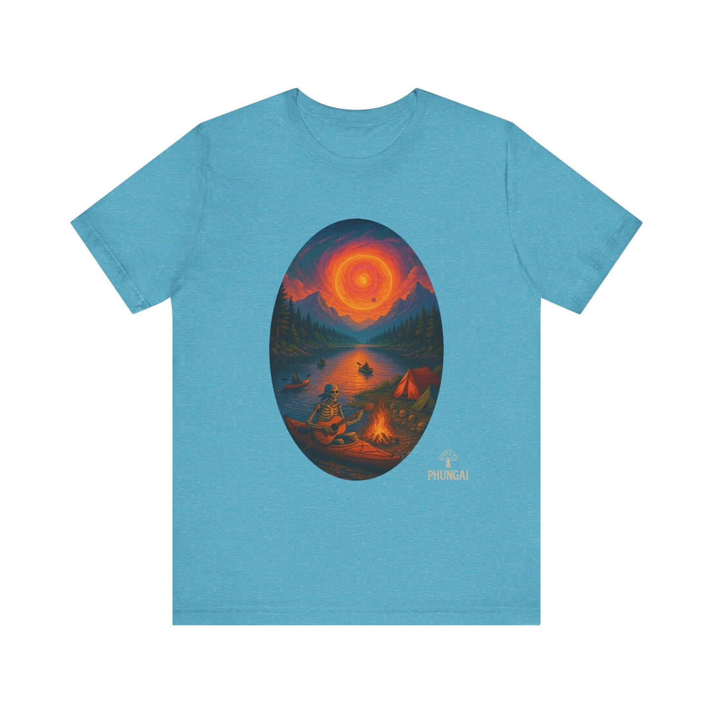 Sunset Adventure Unisex Jersey Tee | Camping Shirt, Outdoor Apparel, Nature Lover Gift, Festival Wear, Summer Top