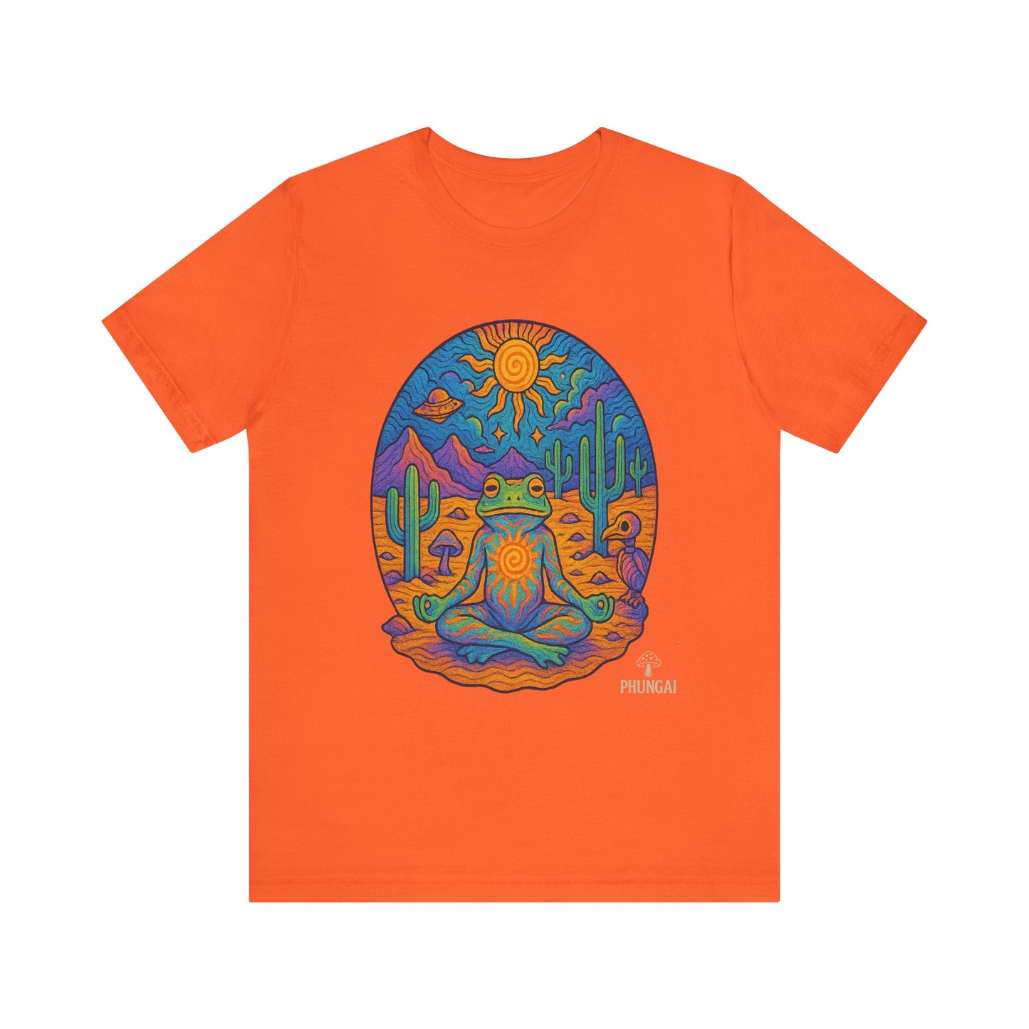 Meditative Frog Tee: Zen Vibes for Nature Lovers, Casual Wear, Gift for Yoga Enthusiasts, Festival Outfit, Eco-Friendly Fashion