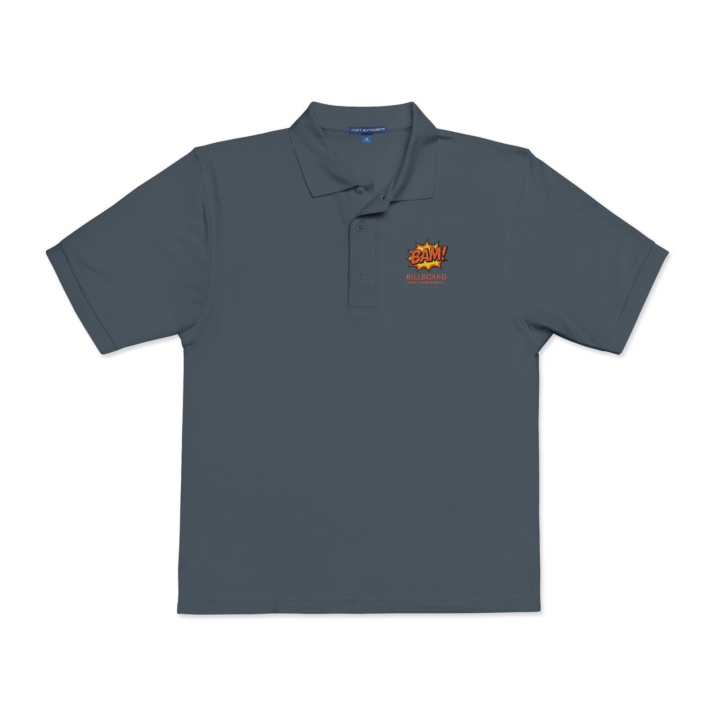 Embroidered Flame Logo Polo Shirt — Casual Black Golf Polo with "Live Fast" Accent