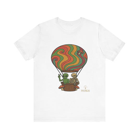 Vintage Hot Air Balloon Tee, Fun Graphic Tee, Unisex Cotton T-Shirt, Perfect Gift for Adventurers, Seasonal Wardrobe Staple