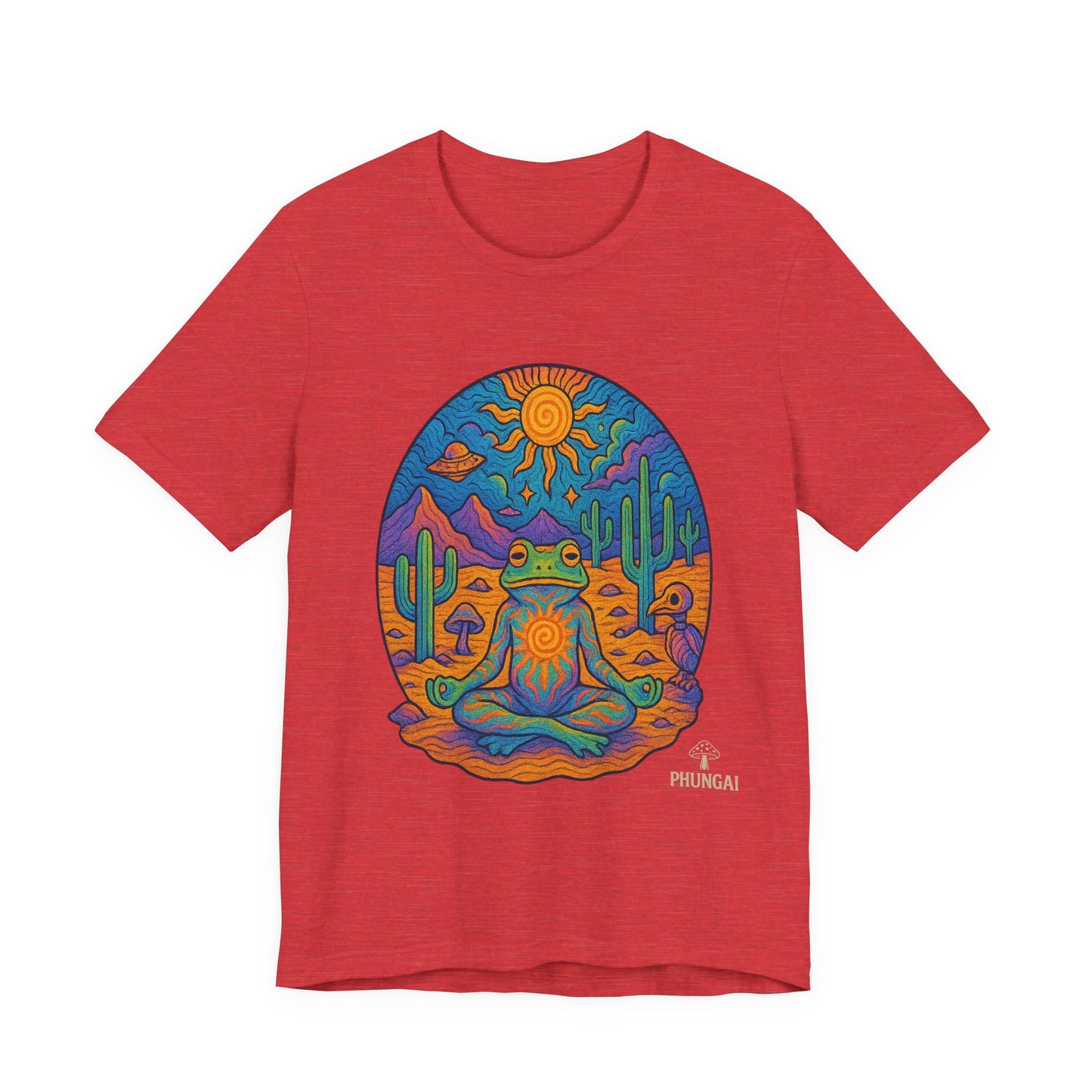Meditative Frog Tee: Zen Vibes for Nature Lovers, Casual Wear, Gift for Yoga Enthusiasts, Festival Outfit, Eco-Friendly Fashion