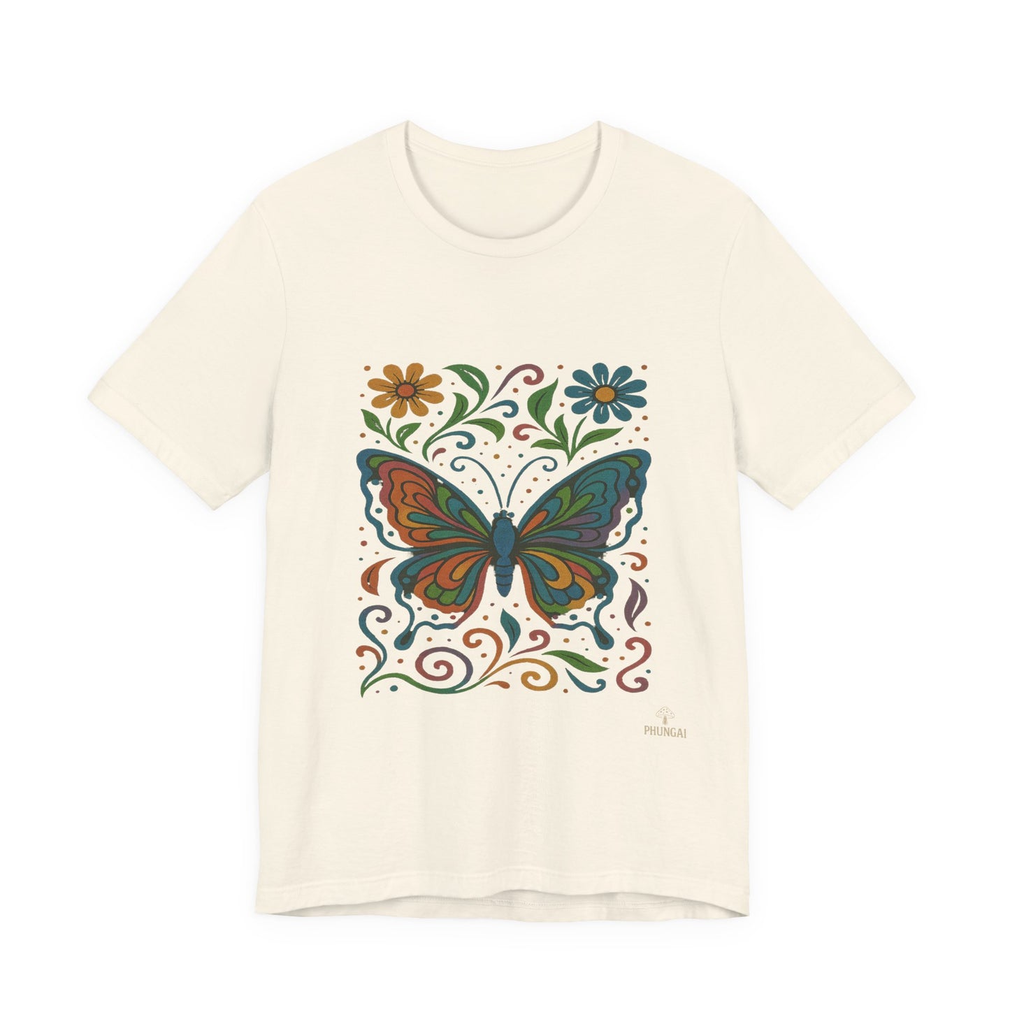 Butterfly Floral Unisex Tee: Vibrant Nature-Inspired T-Shirt for Nature Lovers, Gift for Birthdays, Mother's Day, Eco-Friendly Apparel