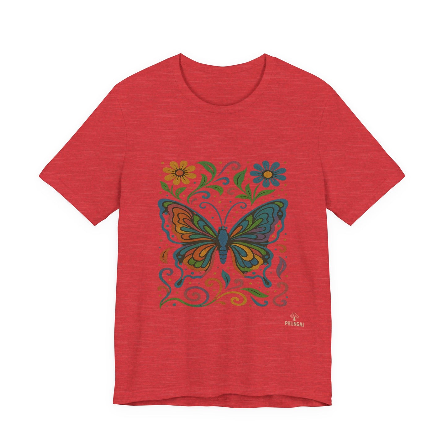 Butterfly Floral Unisex Tee: Vibrant Nature-Inspired T-Shirt for Nature Lovers, Gift for Birthdays, Mother's Day, Eco-Friendly Apparel