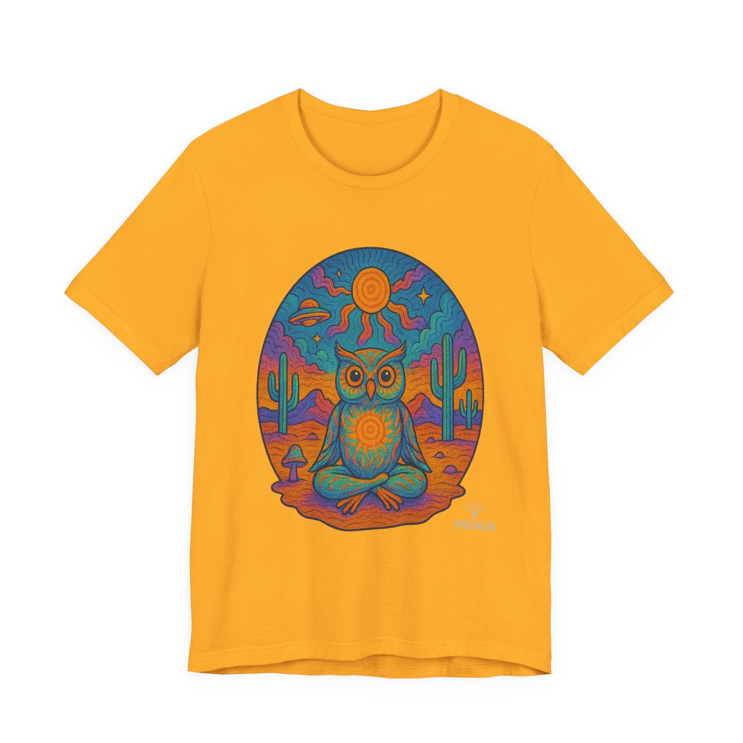 Vibrant Owl Graphic Tee, Unisex Short Sleeve Shirt for Nature Lovers, Festival Wear, Bohemian Style, Gift for Owl Enthusiasts, [...]