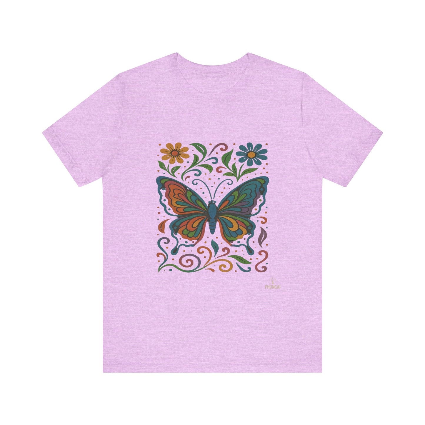 Butterfly Floral Unisex Tee: Vibrant Nature-Inspired T-Shirt for Nature Lovers, Gift for Birthdays, Mother's Day, Eco-Friendly Apparel