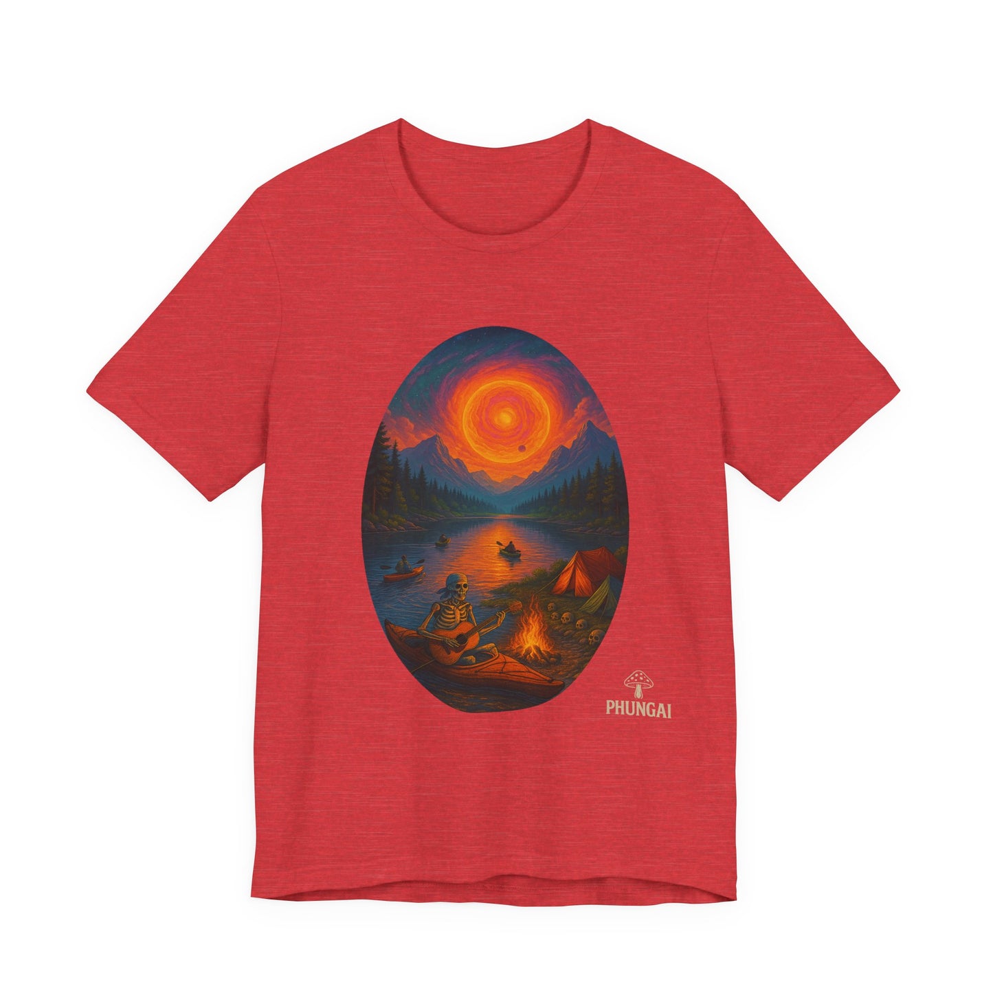 Sunset Adventure Unisex Jersey Tee | Camping Shirt, Outdoor Apparel, Nature Lover Gift, Festival Wear, Summer Top