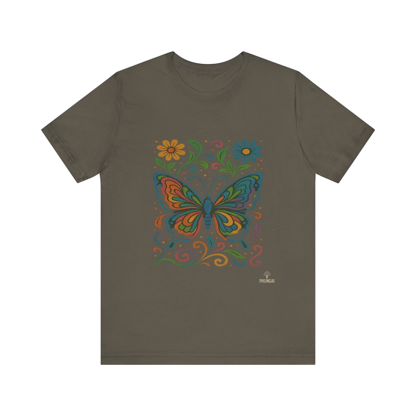 Butterfly Floral Unisex Tee: Vibrant Nature-Inspired T-Shirt for Nature Lovers, Gift for Birthdays, Mother's Day, Eco-Friendly Apparel