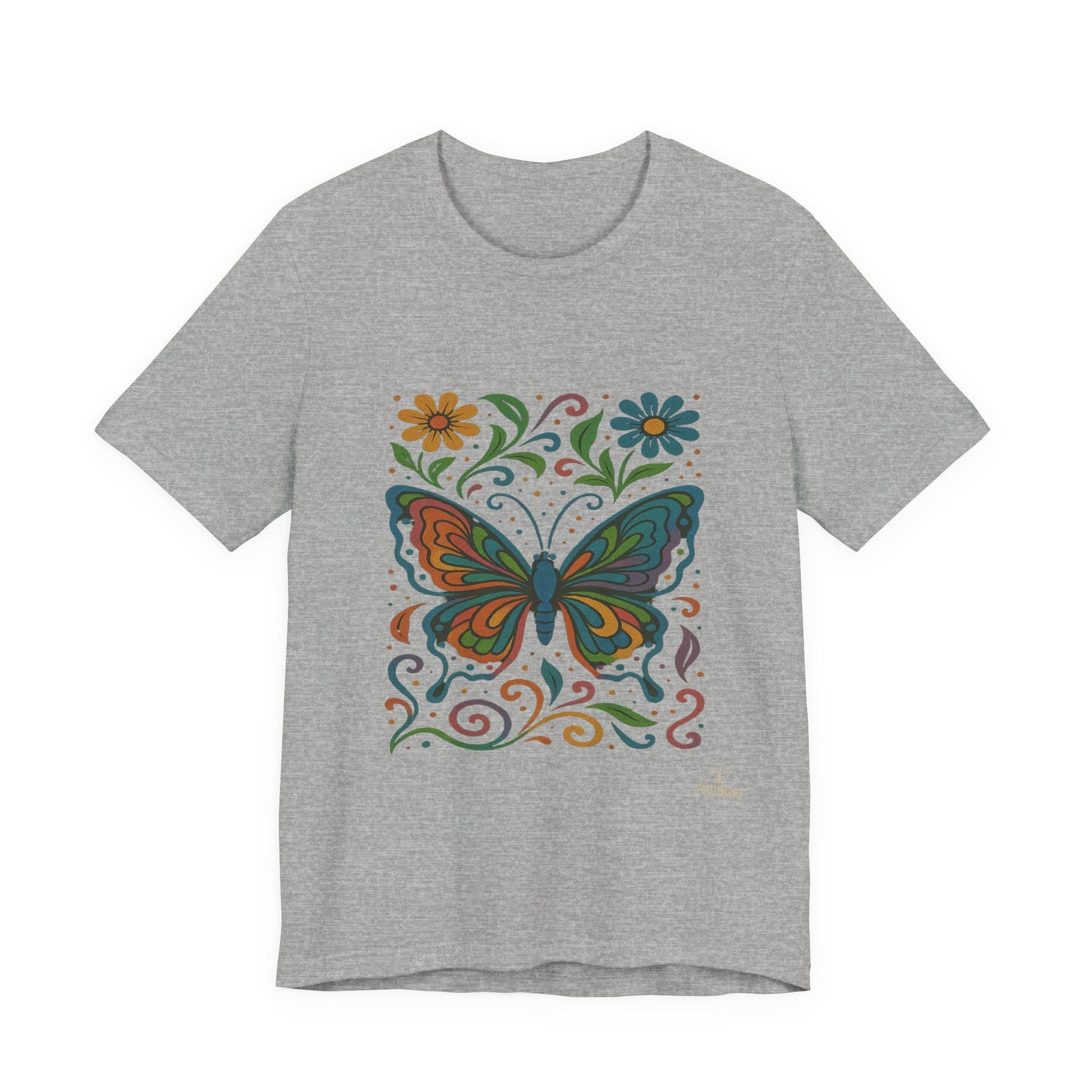 Butterfly Floral Unisex Tee: Vibrant Nature-Inspired T-Shirt for Nature Lovers, Gift for Birthdays, Mother's Day, Eco-Friendly Apparel