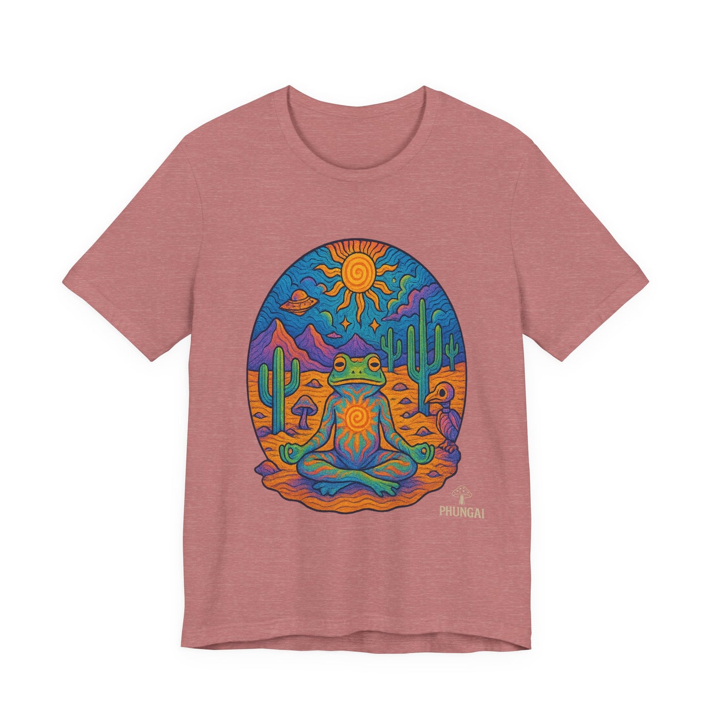 Meditative Frog Tee: Zen Vibes for Nature Lovers, Casual Wear, Gift for Yoga Enthusiasts, Festival Outfit, Eco-Friendly Fashion