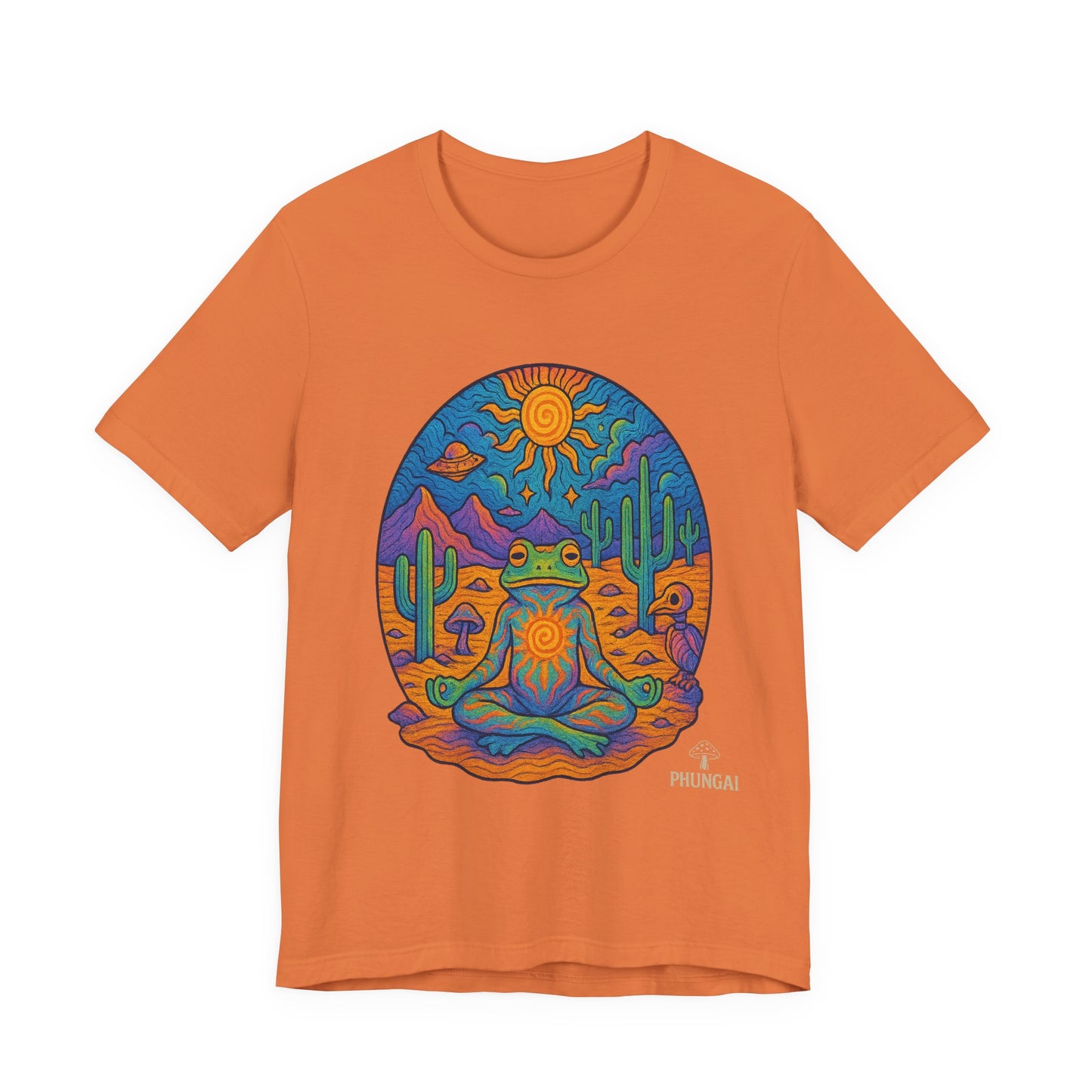 Meditative Frog Tee: Zen Vibes for Nature Lovers, Casual Wear, Gift for Yoga Enthusiasts, Festival Outfit, Eco-Friendly Fashion