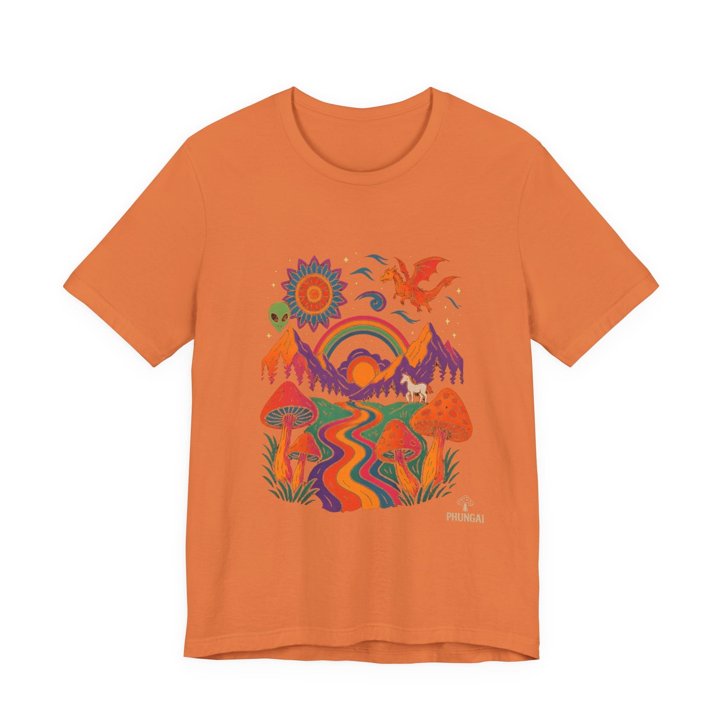 Bohemian Nature Tee - Colorful Landscape Art, Unisex T-Shirt, Gift for Nature Lovers, Casual Wear, Summer Festivals